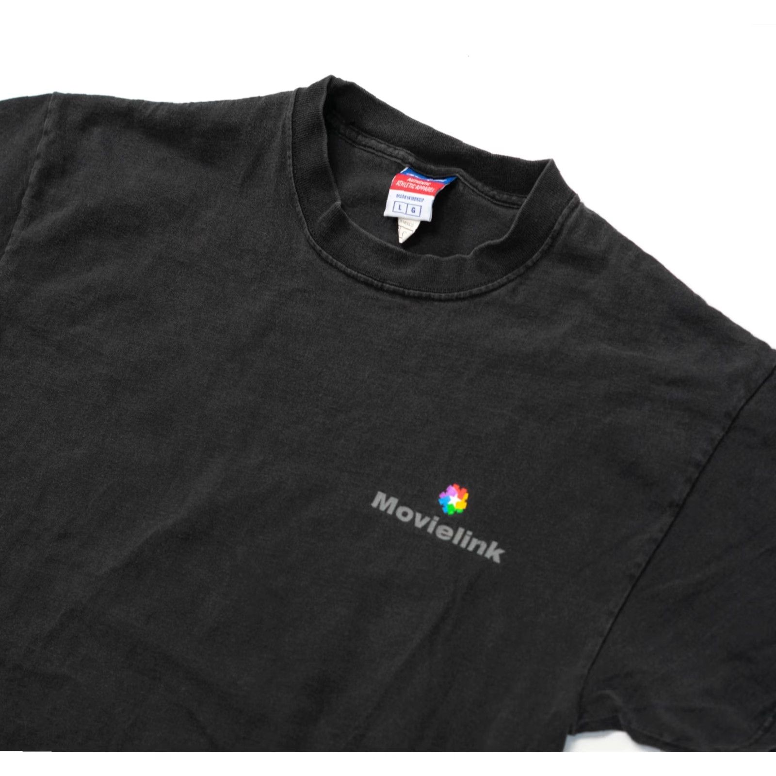 Champion VINTAGE Champion MovieLink Promo T-Shirt L Men Black 90s Logo Crew Neck Short Sleeve Vintage Yes Boys Girls Mens Womens Size US L / EU 52-54 / 3 - 2 Thumbnail