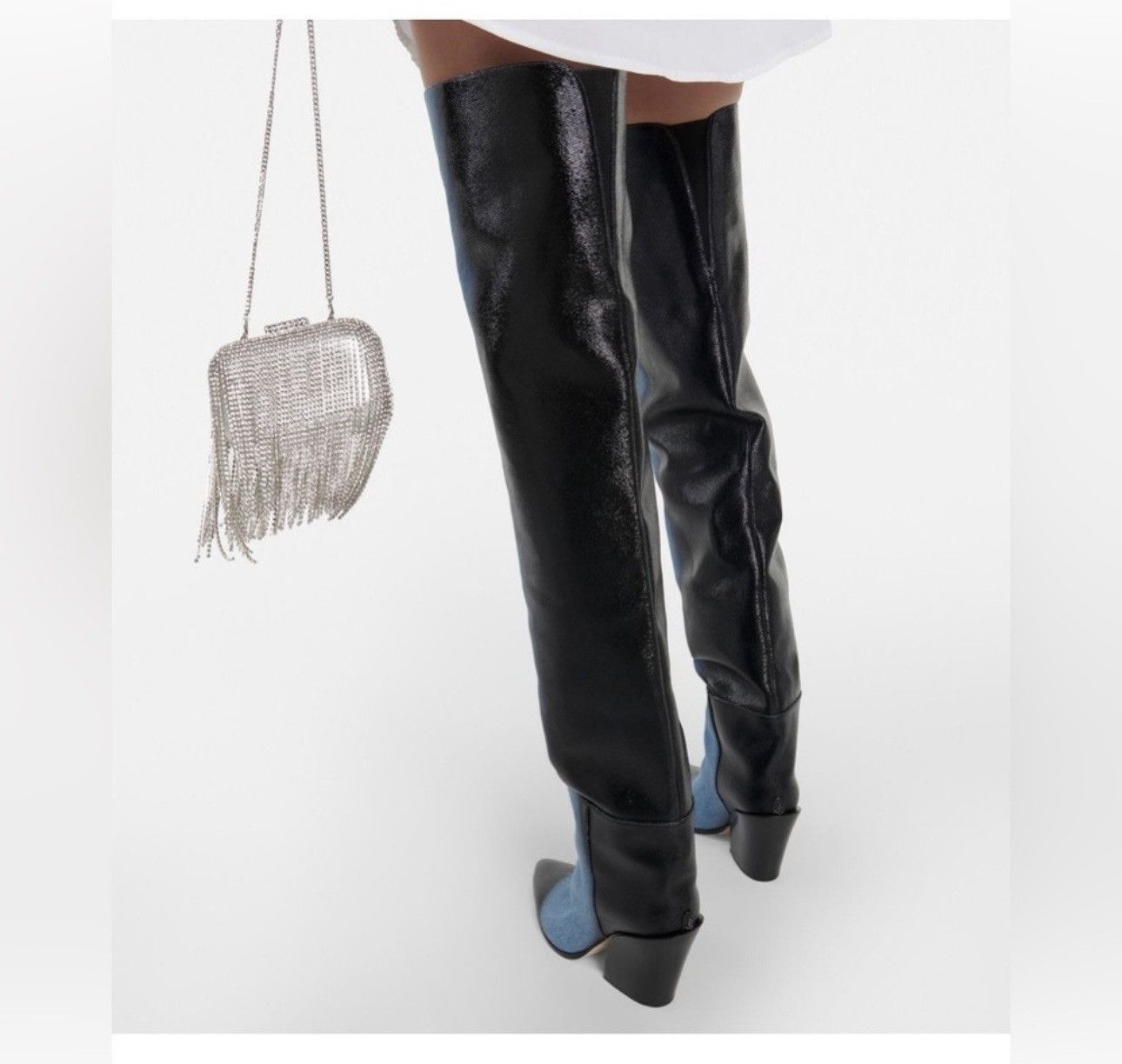 Jimmy Choo Jimmy Choo Maceo Denim over-the-knee Boots- NEW Size US 7 / IT 37 - 3 Thumbnail