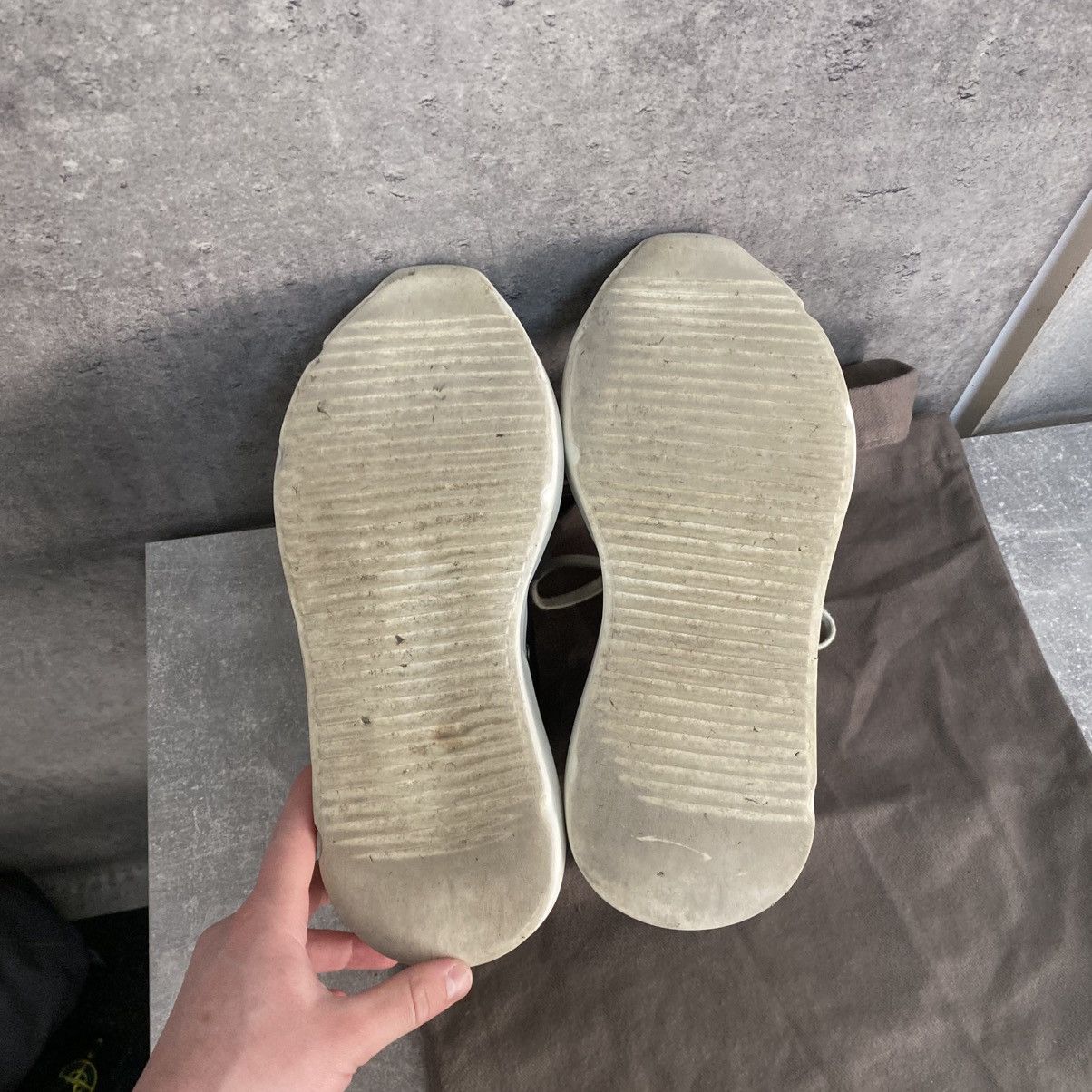 Rick Owens Drkshdw Rick Owens Drkshdw Abstract Low Top Black Milk Sneakers Size US 7 / EU 40 - 9 Thumbnail