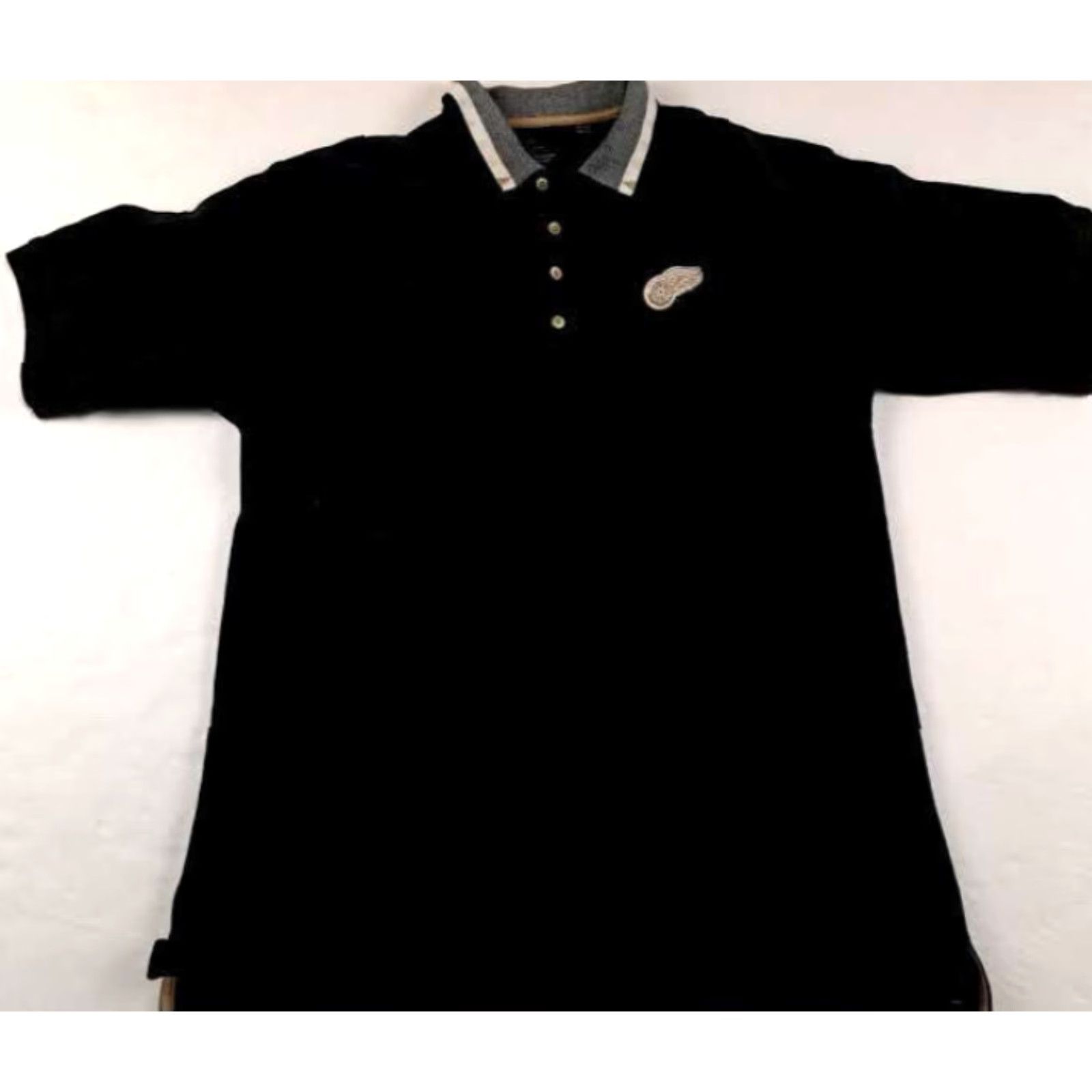 Red Wing VINTAGE Greg Norman Polo Shirt - Knit Ribbed Button-Up Golf Mens XL Black Short Sleeve Detroit Red Wing Logo Size US XL / EU 56 / 4 - 2 Thumbnail