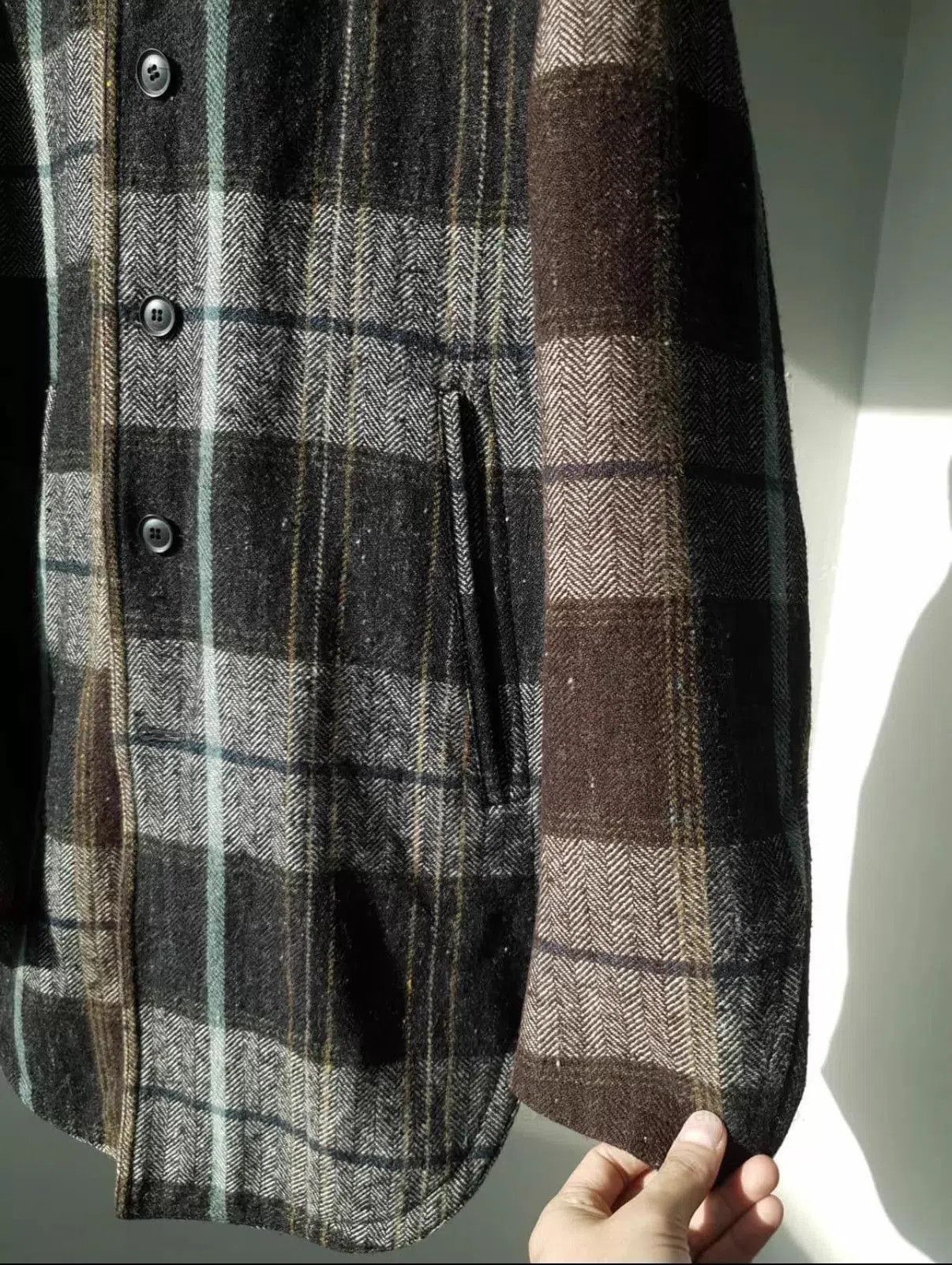 Yohji Yamamoto Plaid Fur-Hooded Heavy Coat Size M. Size US M / EU 48-50 / 2 - 5 Thumbnail