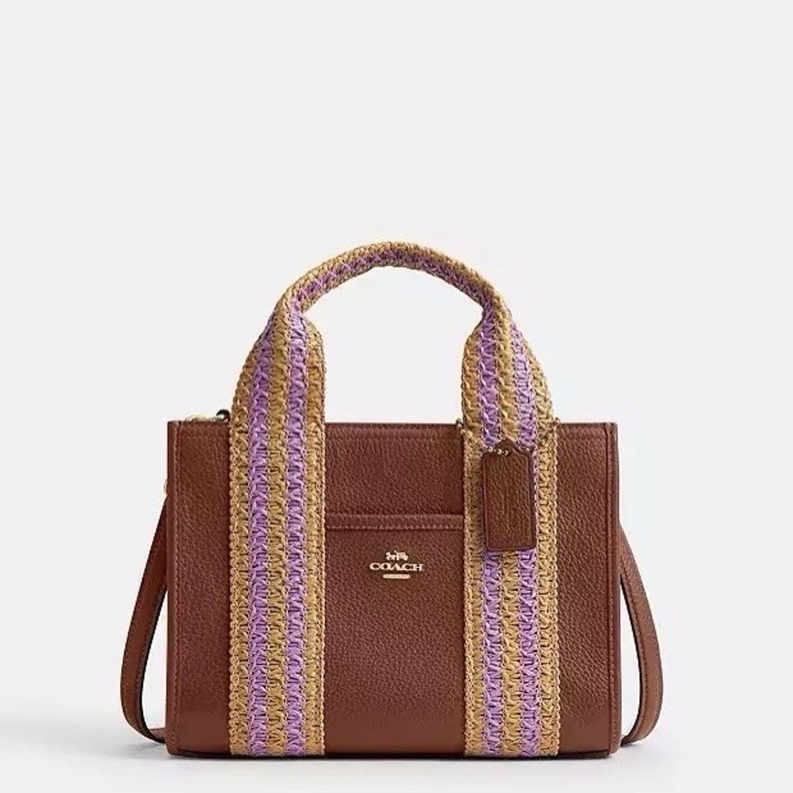 Coach NWT Coach Smith Tote Bag 24 CBG91 Straw Leather Redwood Size ONE SIZE - 6 Thumbnail
