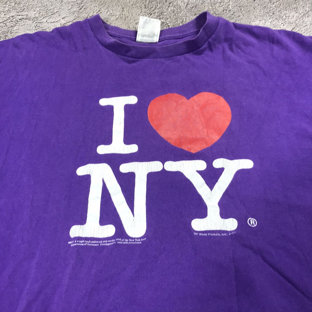 Vintage Vintage 90s I Love NY Graphic Tee Sun Faded Streetwear XL Size US XL / EU 56 / 4 - 1 Thumbnail