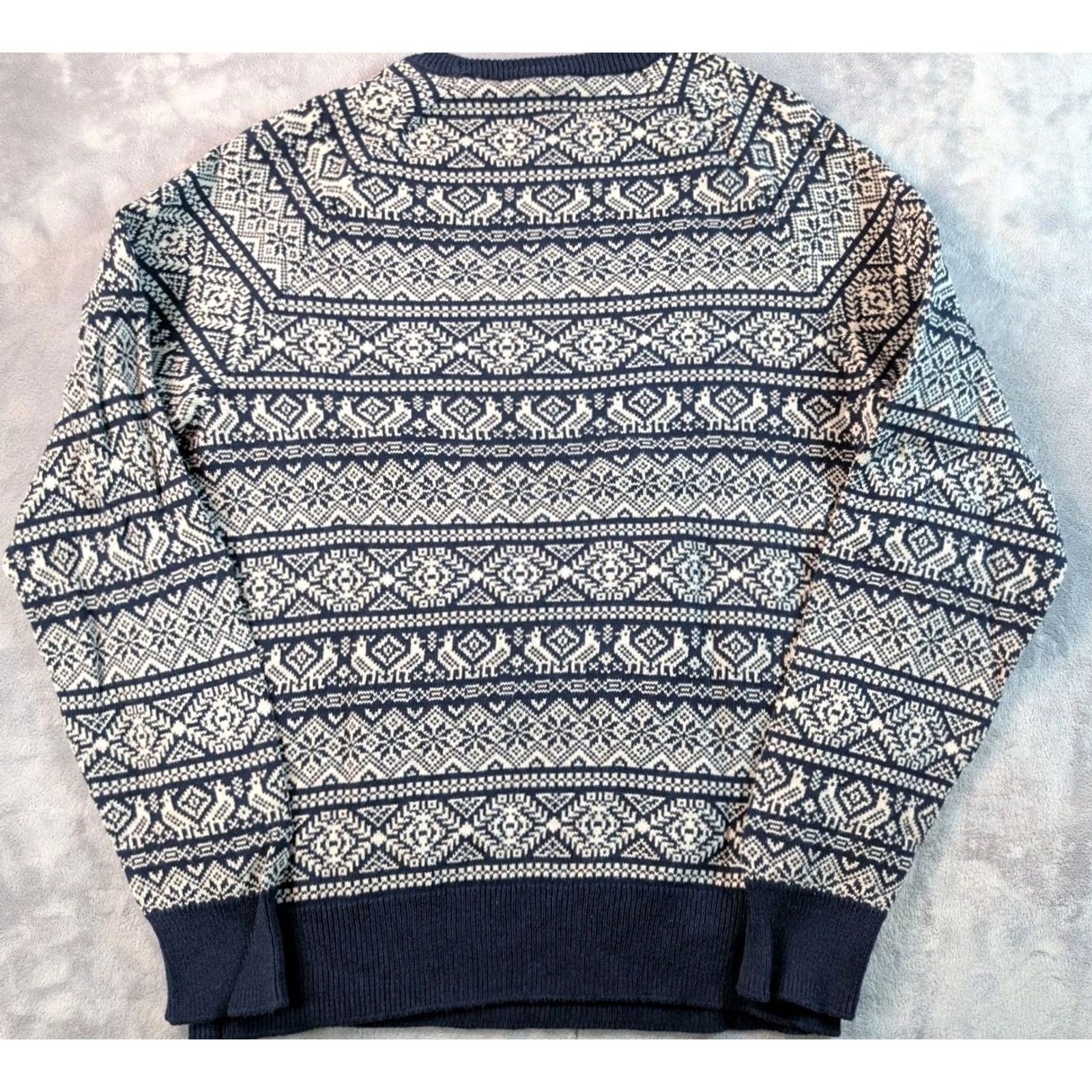J.Crew J.CREW Sweater Crew Neck Fair Isle Nordic Multicolor Navy White Men's Large Size US L / EU 52-54 / 3 - 3 Thumbnail