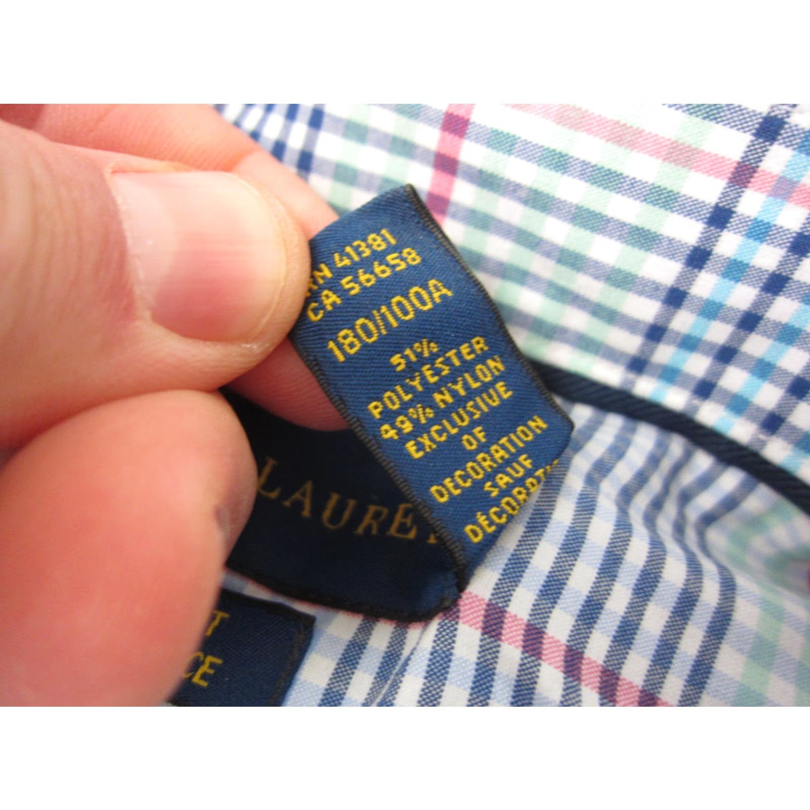 Ralph Lauren Ralph Lauren Shirt Mens Large Blue Green Pink Pony Check Poly Nylon Performance Shirt Button-Up Collared Classic Logo Size US L / EU 52-54 / 3 - 6 Thumbnail