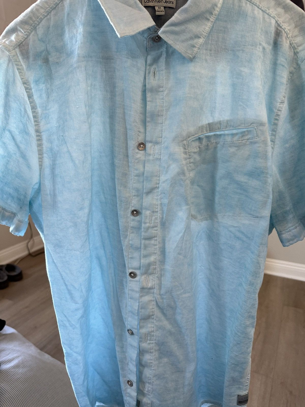 Calvin Klein × Vintage Light Blue Calvin Klein Button up Shirt Size US M / EU 48-50 / 2 - 1 Thumbnail