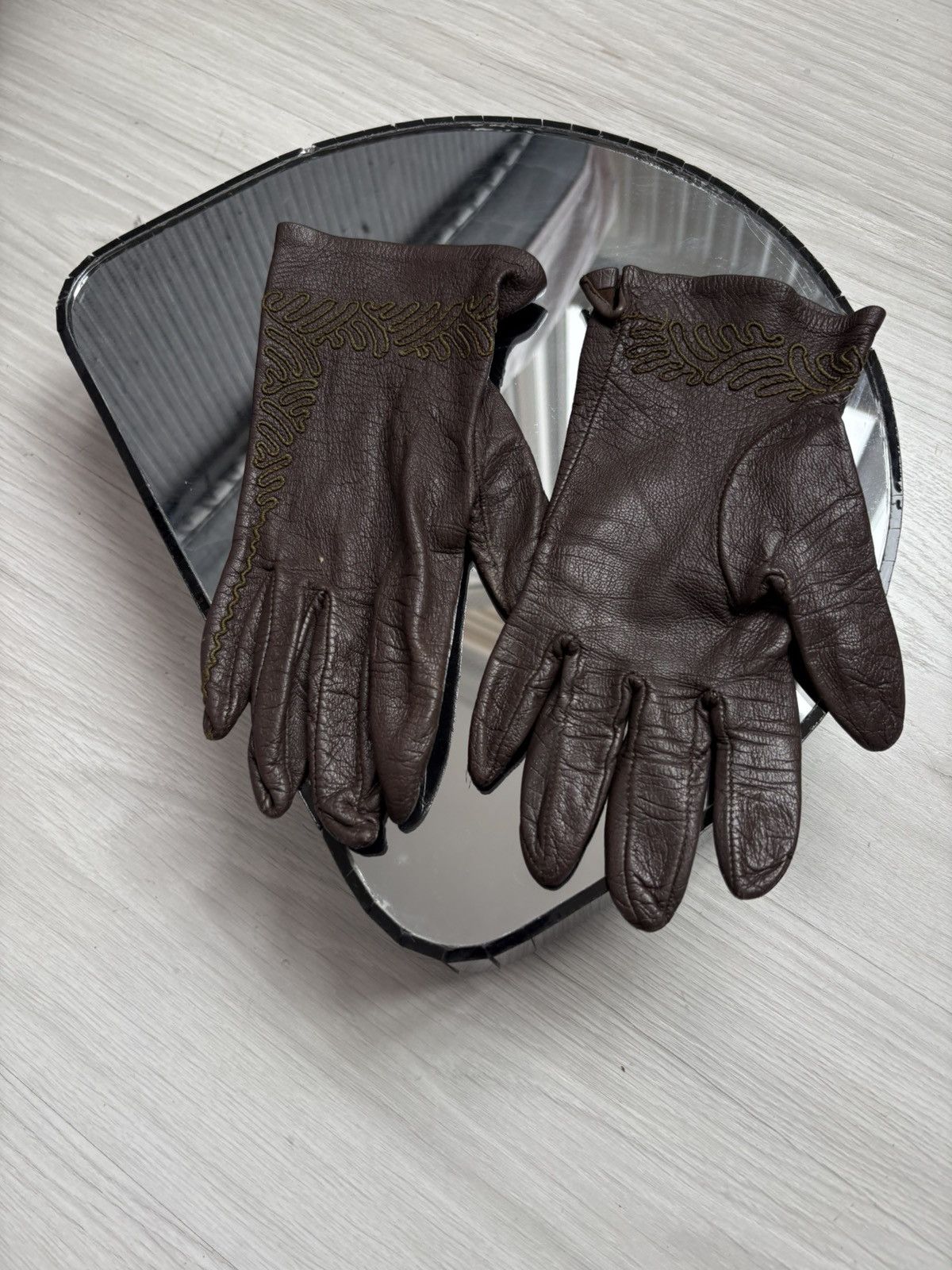 Vintage Vintage leather gloves Size ONE SIZE - 6 Thumbnail