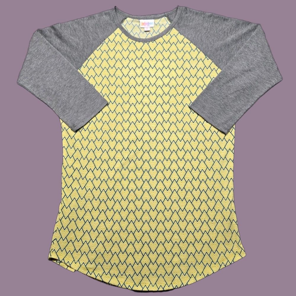 Vintage VINTAGE LuLaRoe Randy T-Shirt Womens S Yellow Gray Geometric Print 3/4 Sleeve Stretch Size S / US 4 / IT 40 - 1 Thumbnail