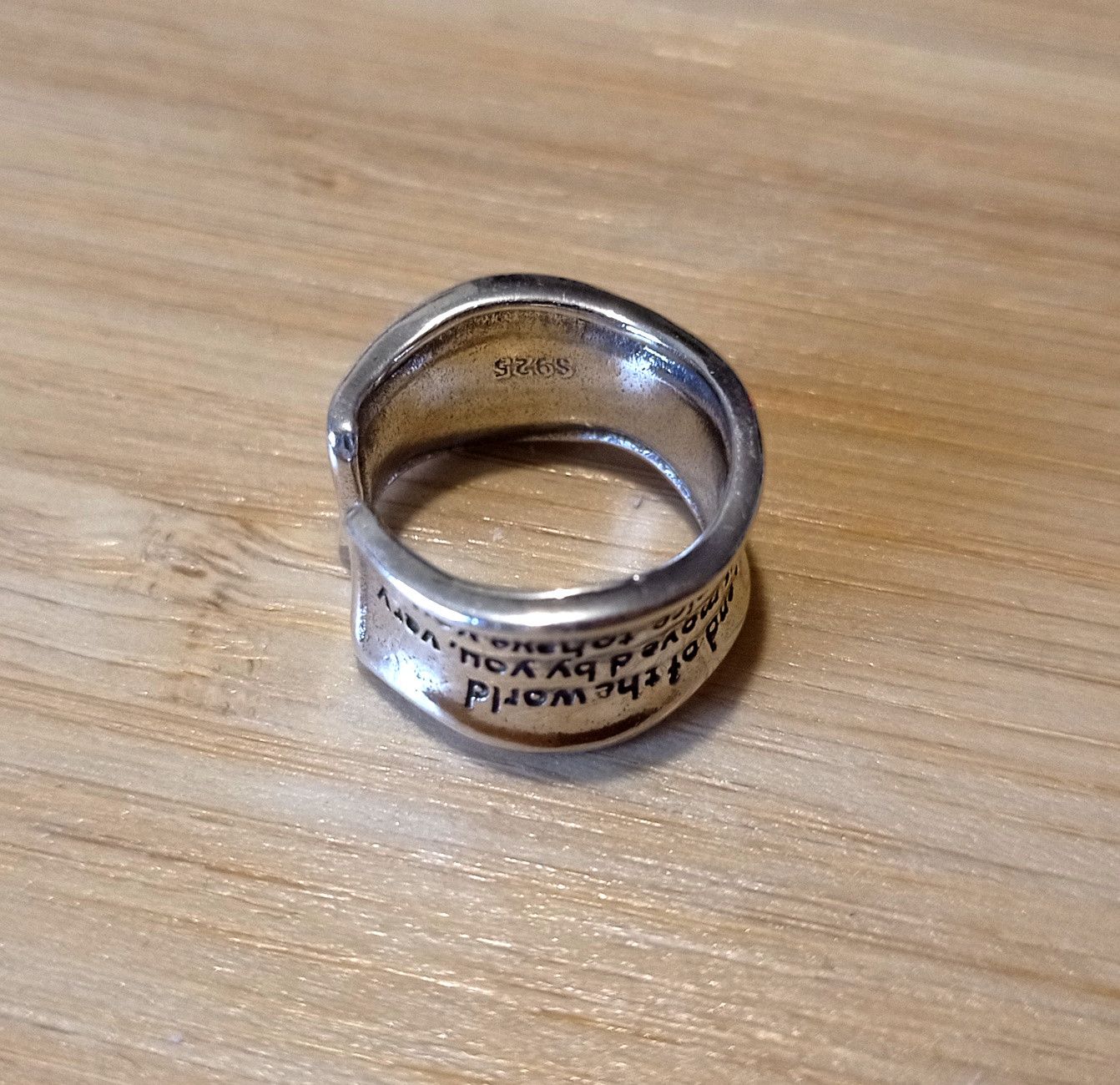 Designer × Vintage Stunning Punk Romance Statement Float Shine Silver Ring Size ONE SIZE - 2 Thumbnail