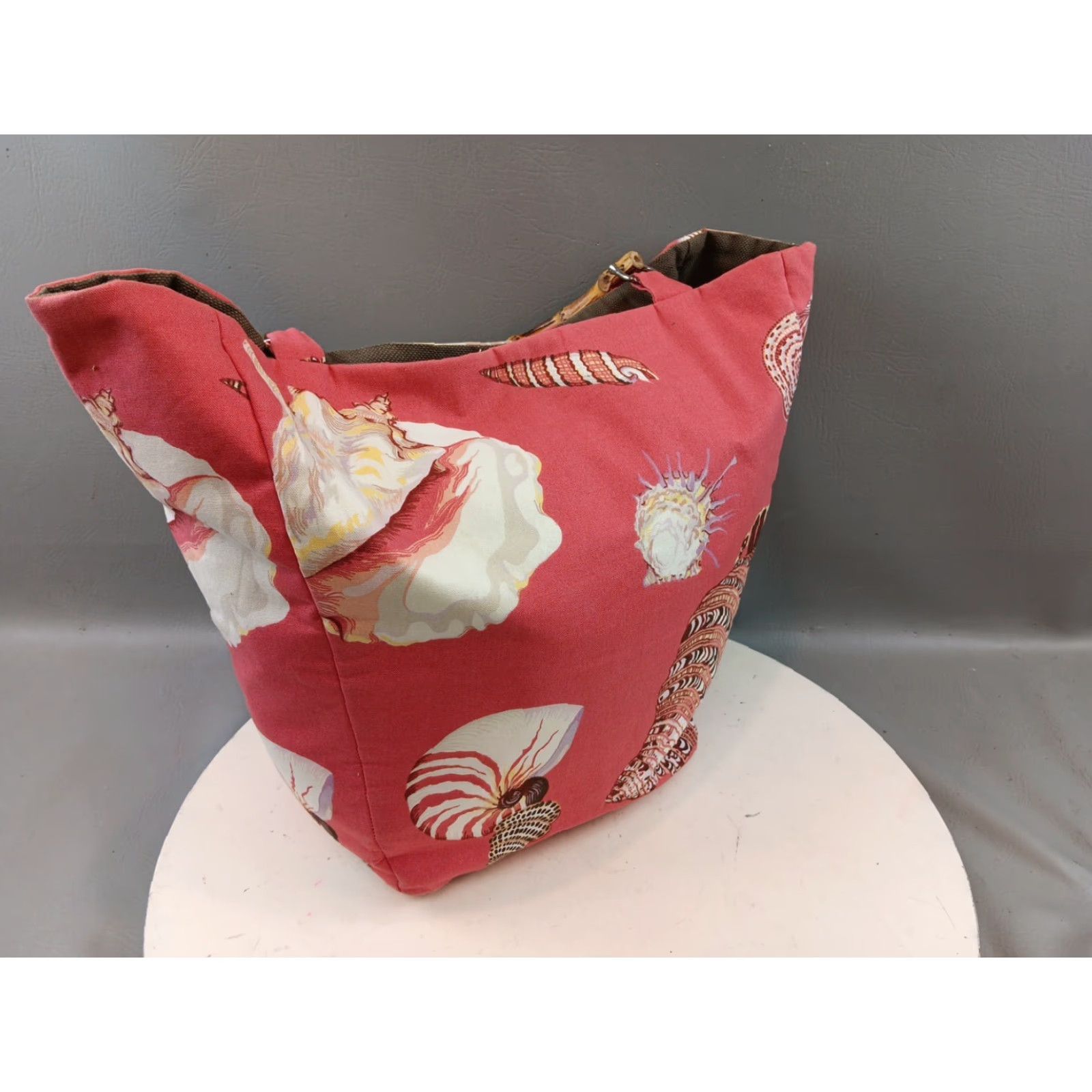 Vintage VINTAGE Atlanta Crabbie Tote Bag Canvas Dual Bamboo Handles Red Sea Figure Graphics GUC Size ONE SIZE - 2 Thumbnail