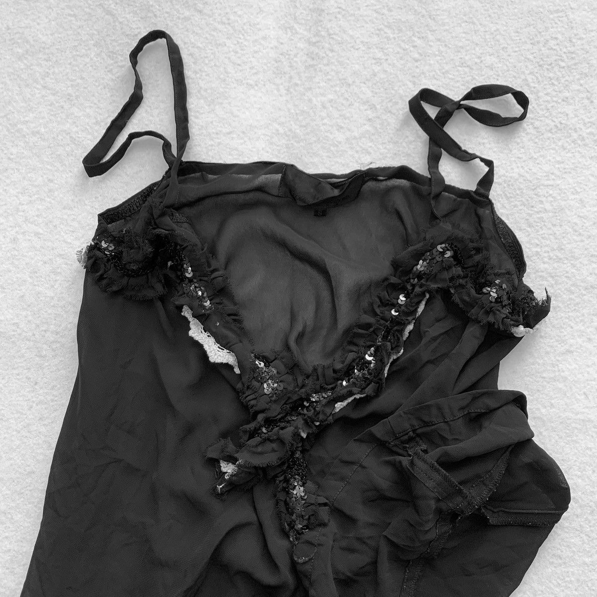 Comme des Garcons Tricot Comme des Garçons AD2007 Sequin Ruffled Mesh Top Size S / US 4 / IT 40 - 4 Thumbnail