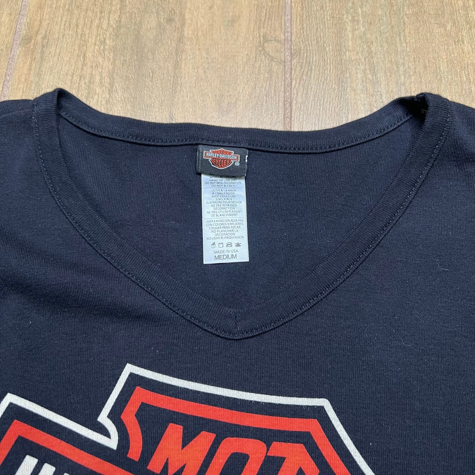 Harley Davidson Y2K Harley Davidson Sz M Black Logo Tattoo Long Sleeve USA Size M / US 6-8 / IT 42-44 - 4 Thumbnail