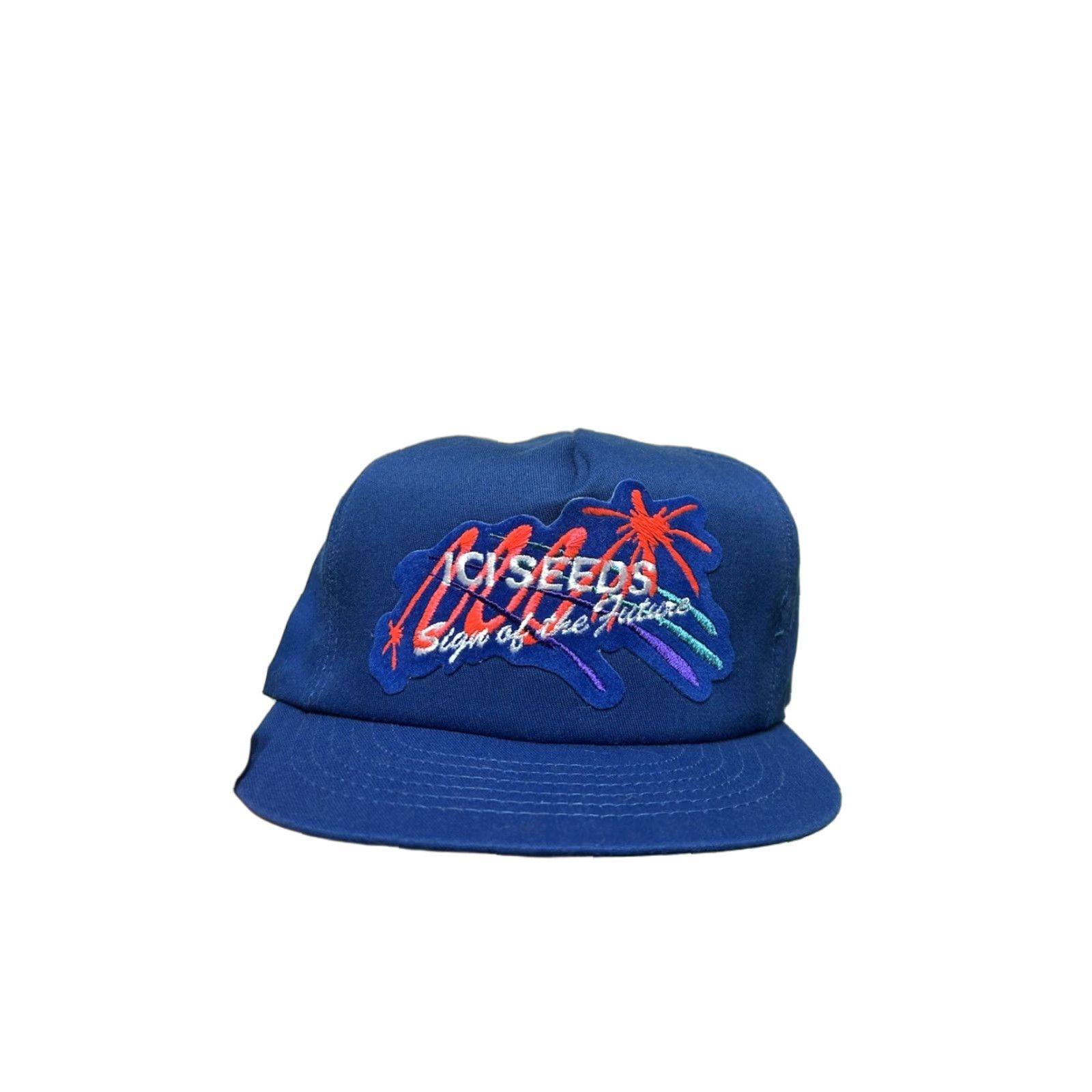 Vintage VINTAGE Swingster Snapback Hat Cap Men Adjustable USA Blue ICI Seeds Sign of the Future Made in USA 80s Size ONE SIZE - 1 Thumbnail