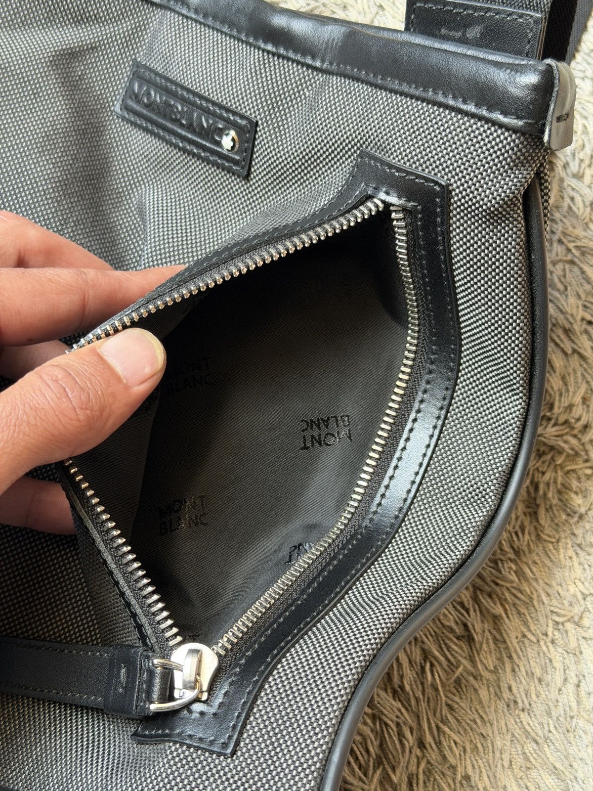 Montblanc Montblanc Meisterstuck Star Leather Nylon Shoulder Bag Size ONE SIZE - 8 Thumbnail