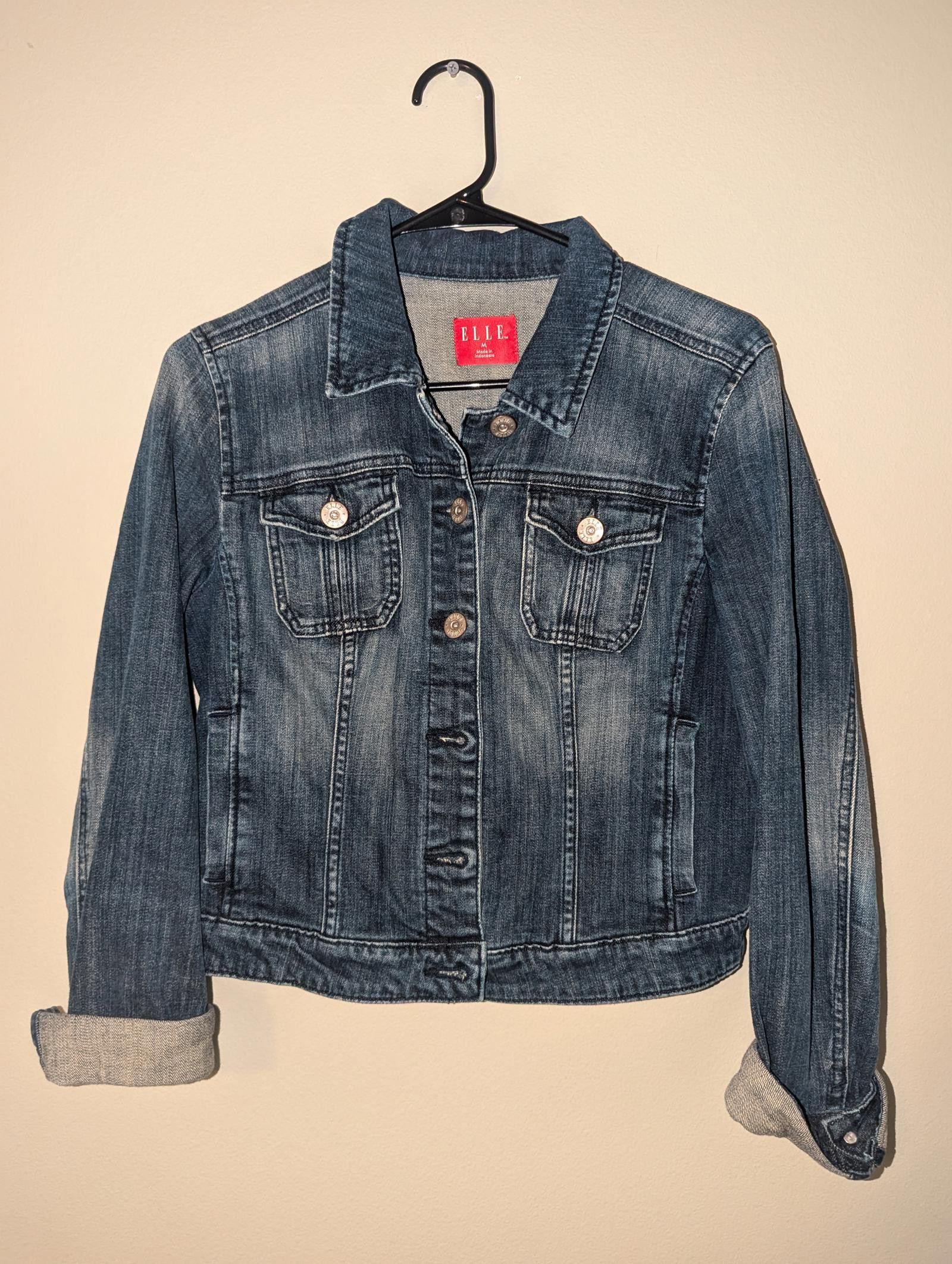 Ellesse Vintage Elle Women's Denim Jacket - Classic Blue Jean Medium Size M / US 6-8 / IT 42-44 - 1 Thumbnail