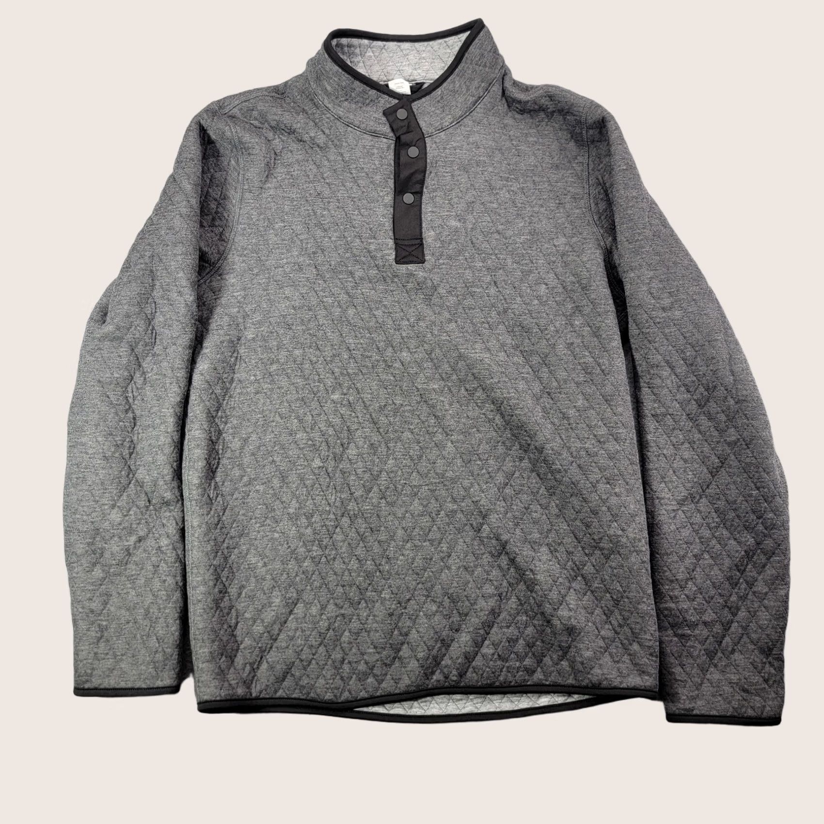 Marine Layer Marine Layer Sweatshirt Mens M Gray Mock Neck Snap Henley Quilted Thermal Size US M / EU 48-50 / 2 - 1 Thumbnail