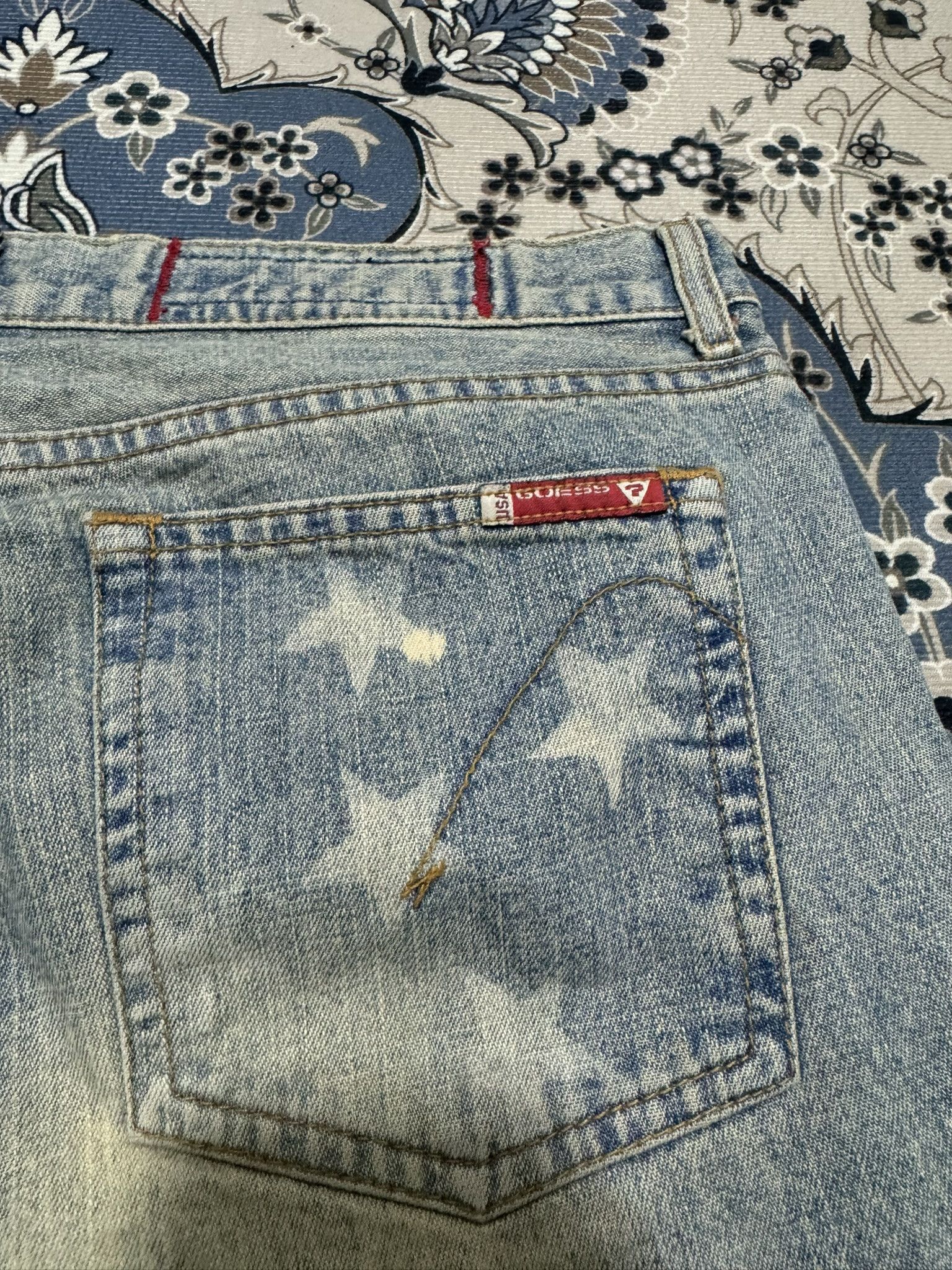 Guess × Vintage Vintage Flare Guess Hagi Pants America Flag Jeans Size 32" / US 10 / IT 46 - 5 Thumbnail