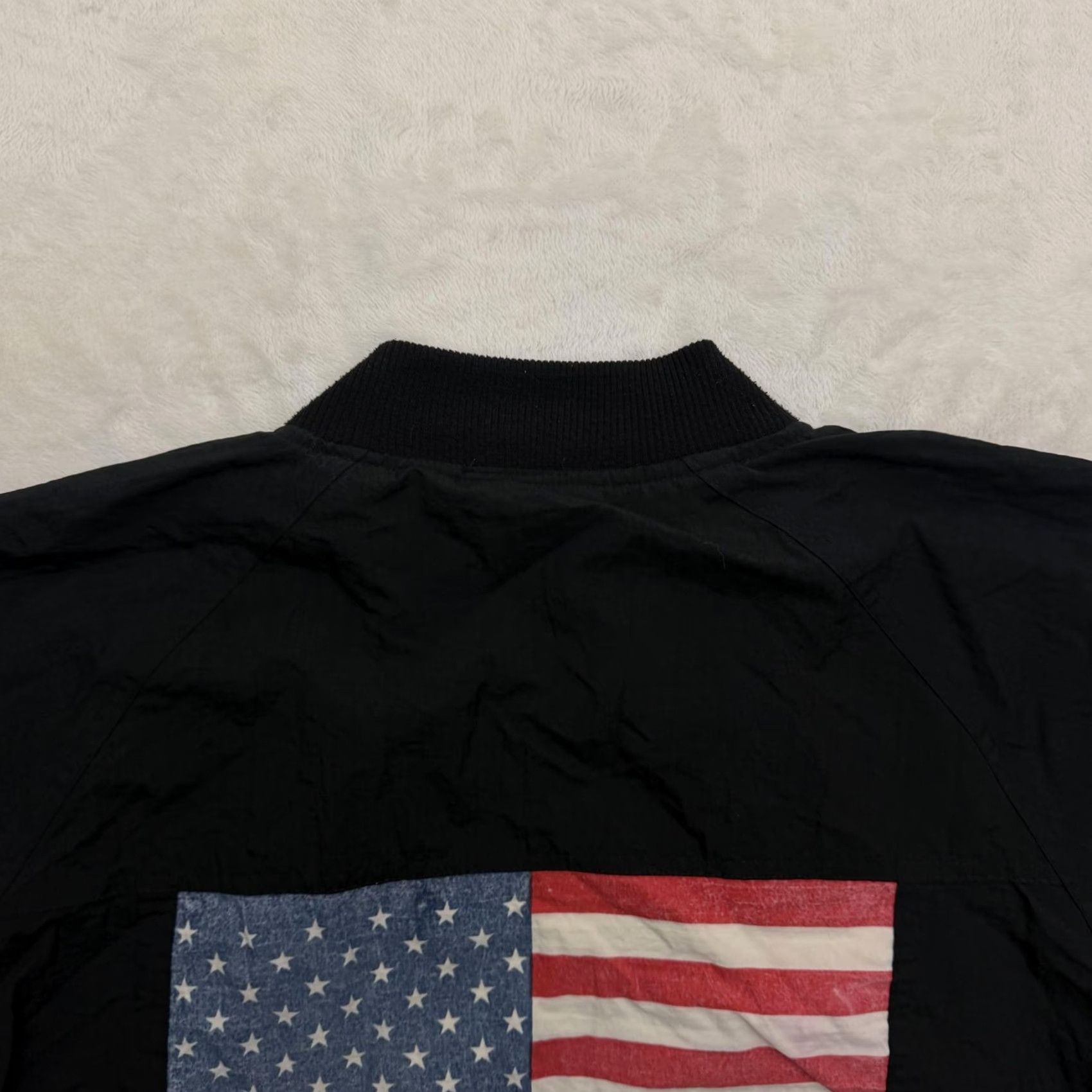 Guess VINTAGE GUESS Georges Marciano Bomber Jacket Mens One Size Black USA Flag Size US M / EU 48-50 / 2 - 4 Thumbnail