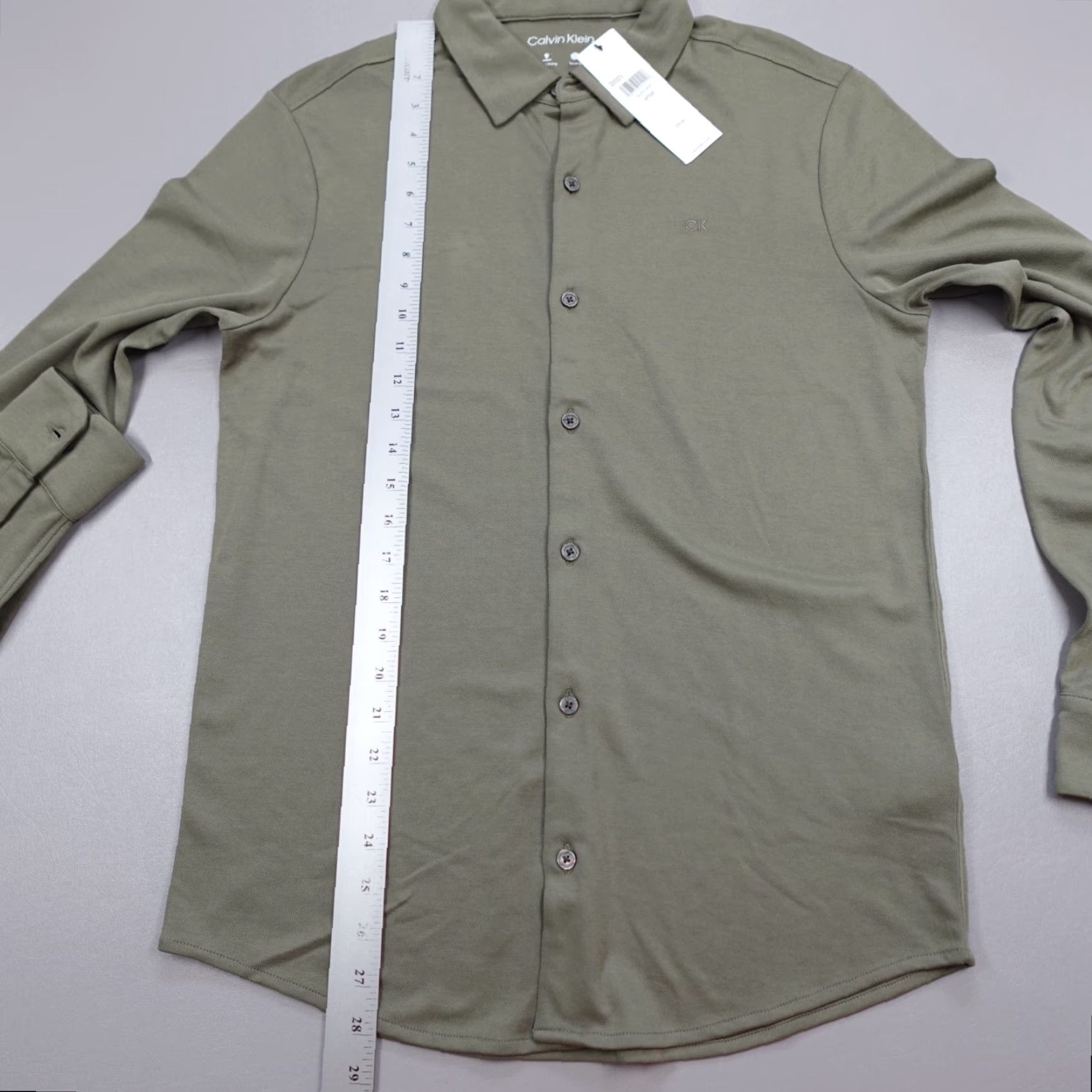 Calvin Klein Calvin Klein Button-Up Shirt Dusty Olive L/S Quick Dry Wicking Size S Men Green Casual Workwear Shirt Size US S / EU 44-46 / 1 - 7 Thumbnail