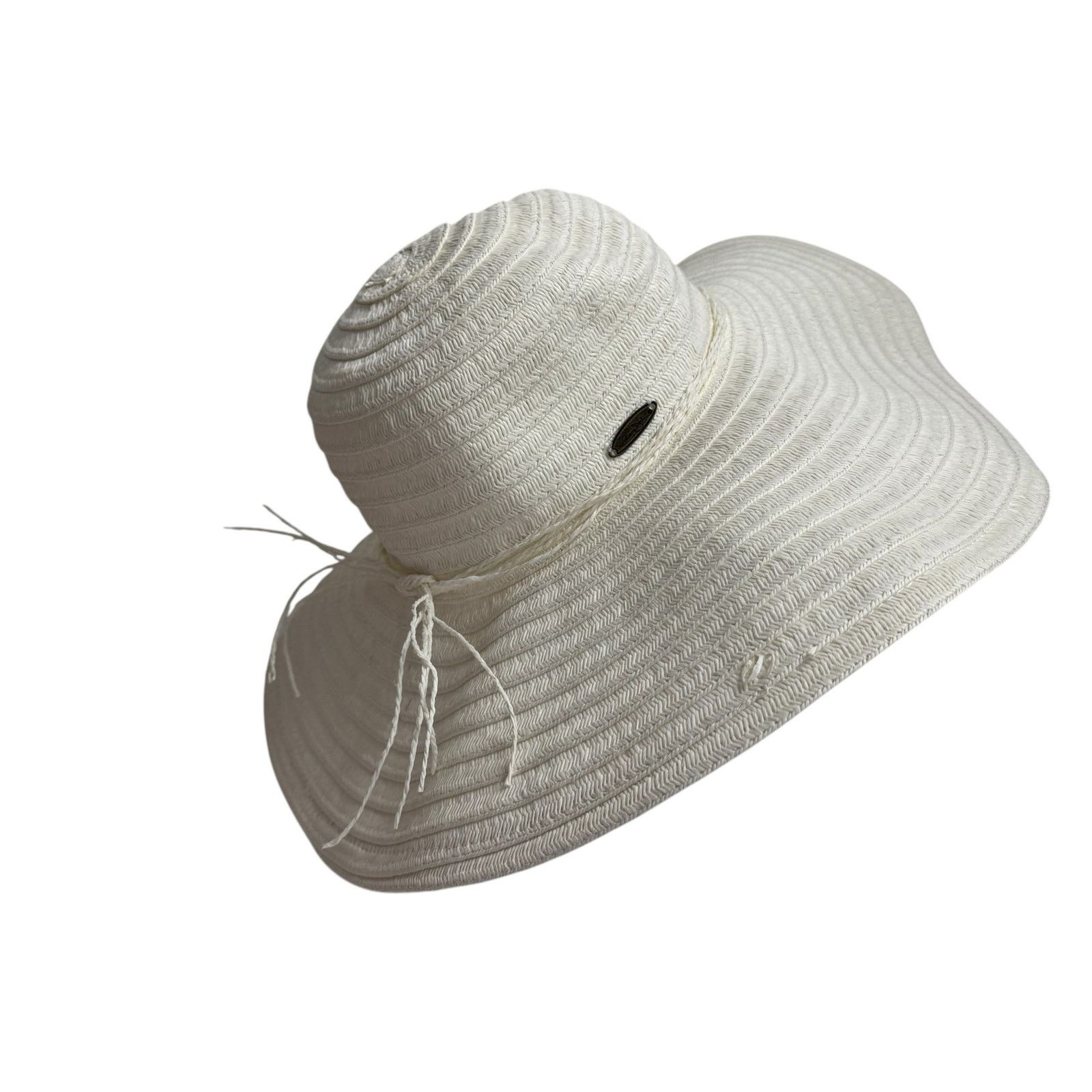 Panama Jack PANAMA JACK White Paper Braided Wide Brim Hat One Size Size ONE SIZE - 2 Thumbnail