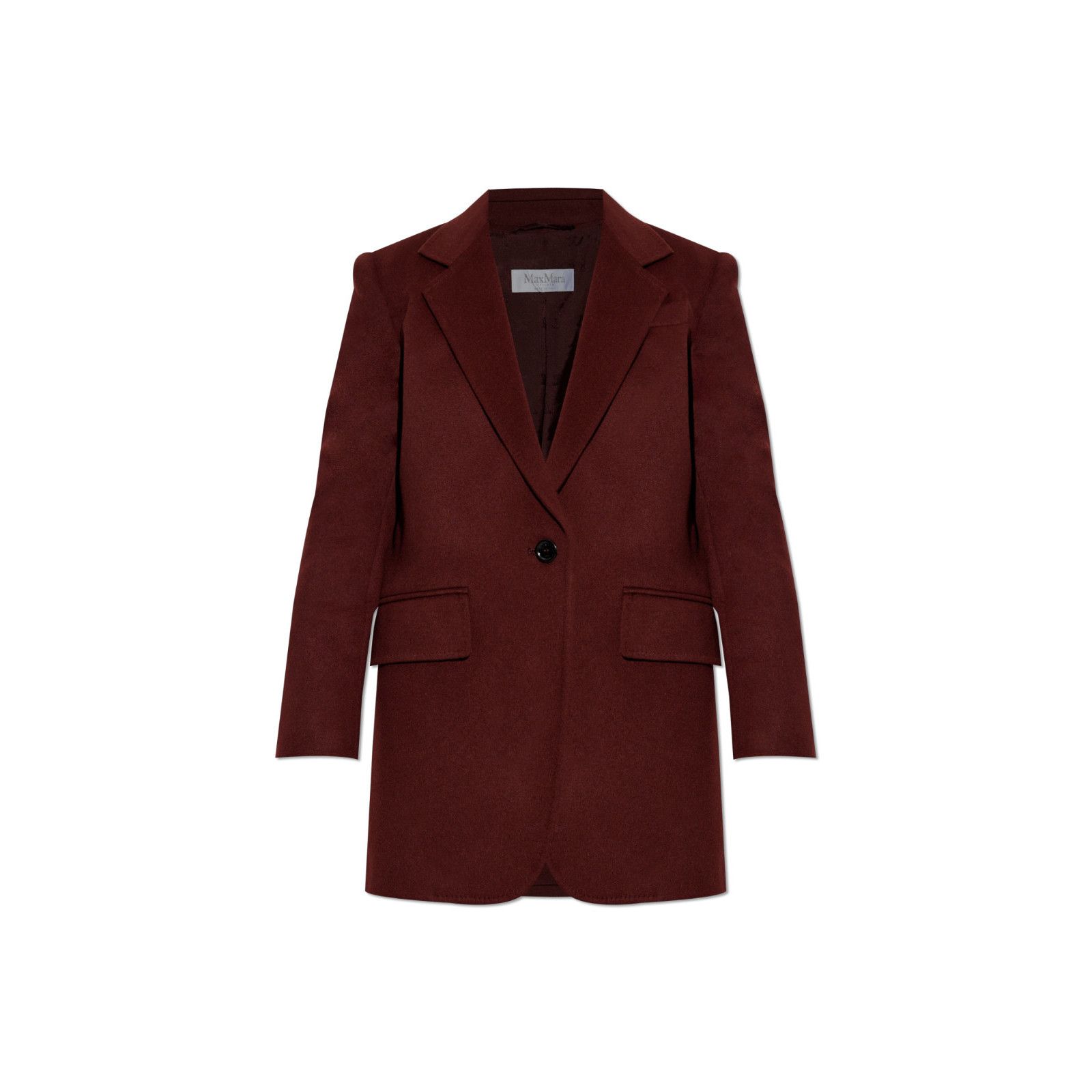 Max Mara MAX MARA Ariccia Single Breasted Cherry Camel Leather Blazer Size XS / US 0-2 / IT 36-38 - 1 Preview