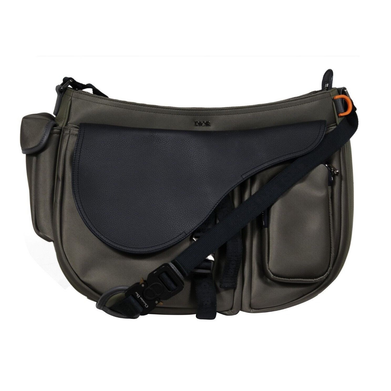 Dior × Sacai Saddle Messenger Bag Olive Green Navy Blue Leather Size ONE SIZE - 25 Thumbnail