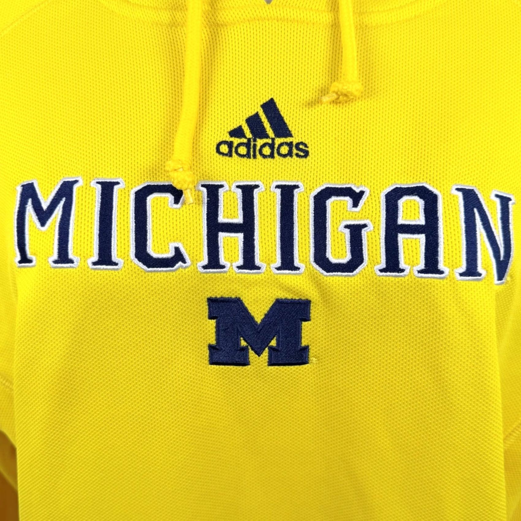Adidas Adidas Mens L Michigan Wolverines Hoodie Yellow ClimaWarm Pullover Retro Sports Size US L / EU 52-54 / 3 - 2 Thumbnail
