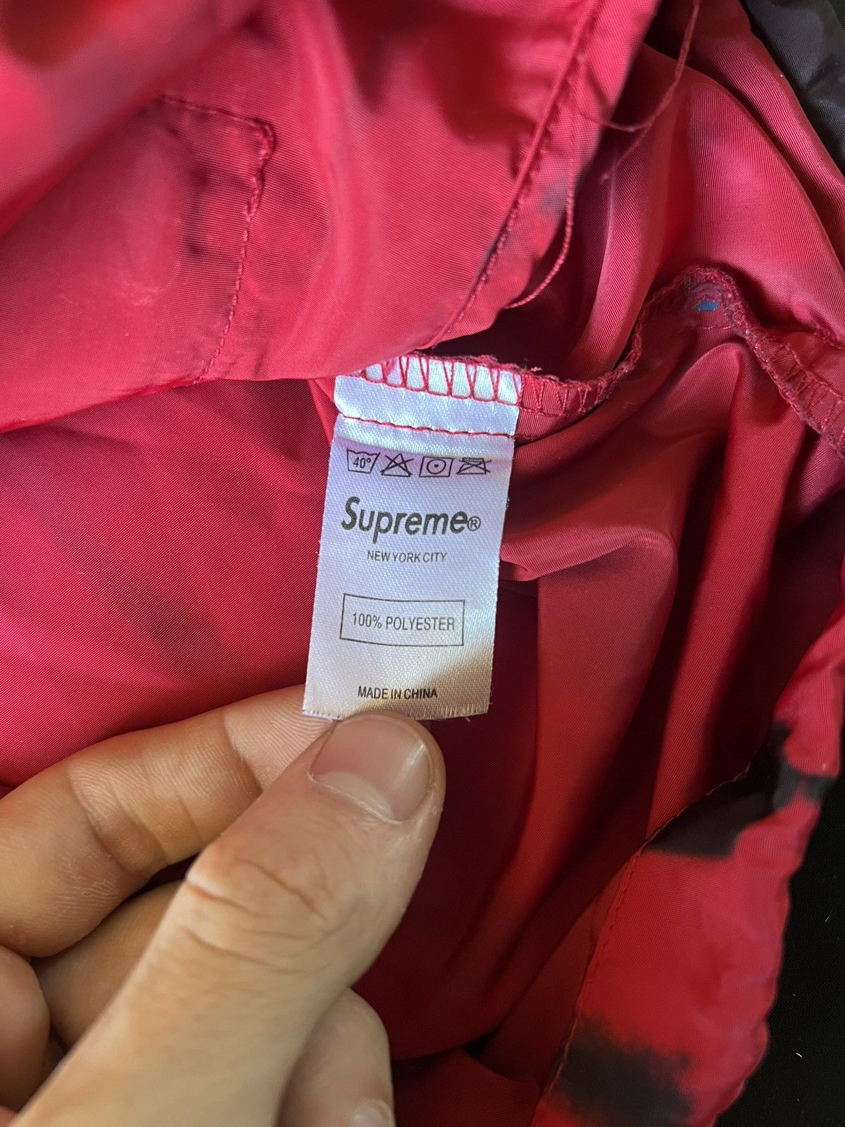 Supreme Supreme Tie Dye Pullover Windbreaker Black Red Hoodie SS13 Size US L / EU 52-54 / 3 - 6 Thumbnail