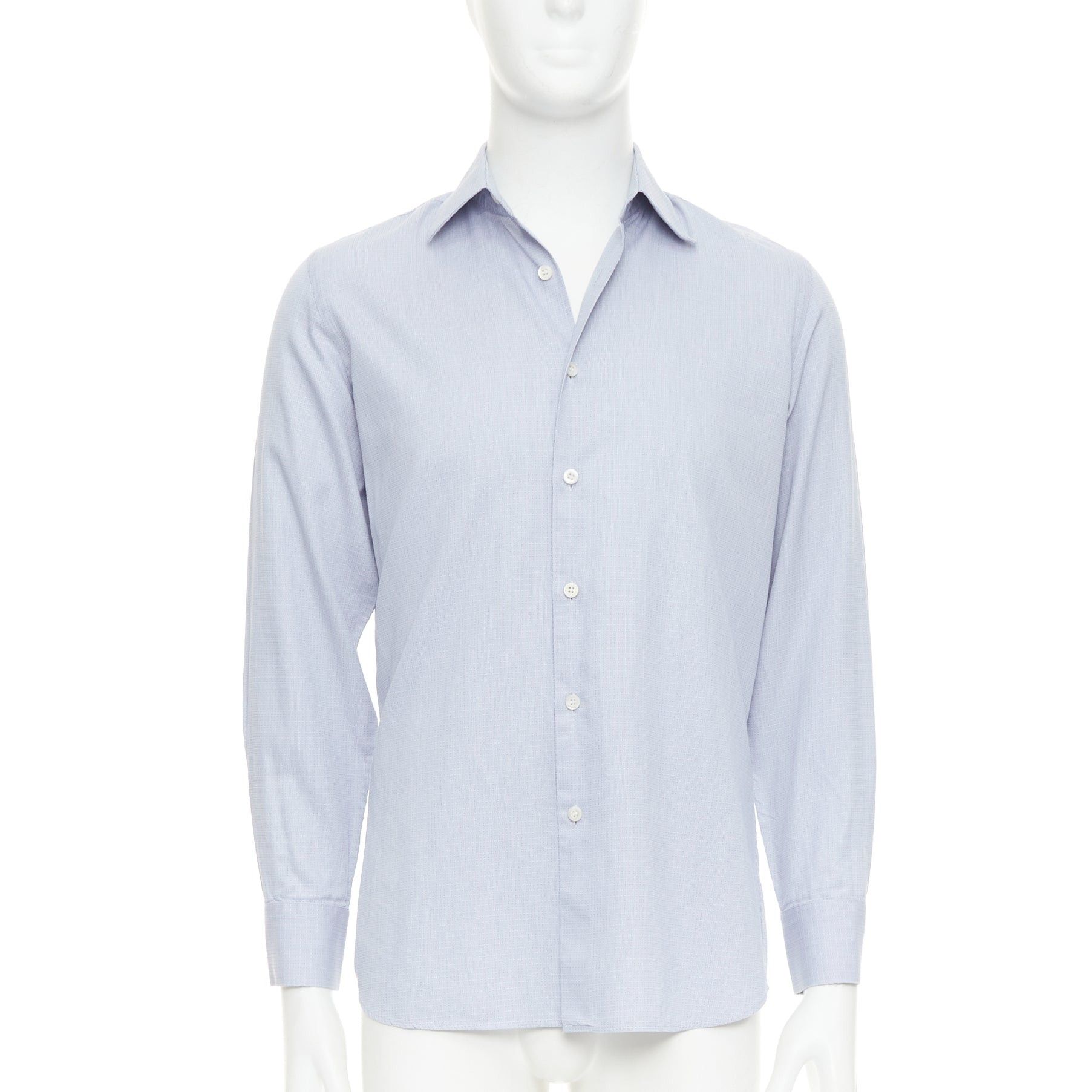Prada PRADA blue geometric print shell buttons long sleeve collared dress shirt EU38 S Size US S / EU 44-46 / 1 - 1 Thumbnail