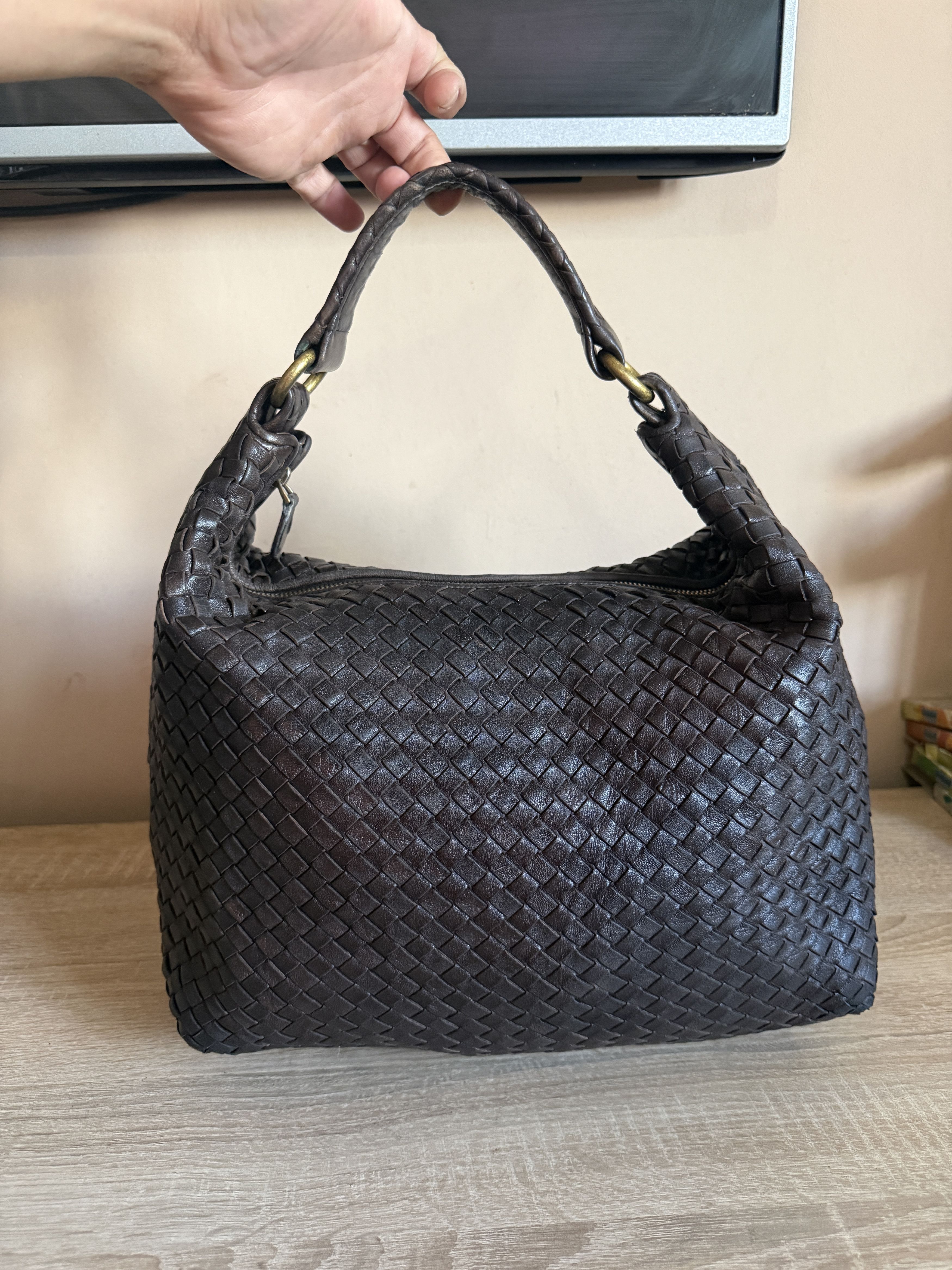 Bottega Veneta Bottega Veneta Intrecciato Hobo Bag Brown Leather luxury Size ONE SIZE - 4 Thumbnail