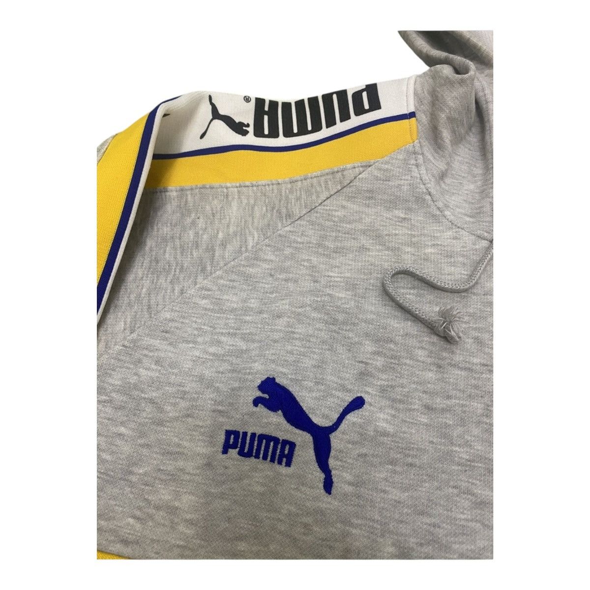 Puma ULTRA RARE Vintage 90s PUMA hoodie stripe yellow blue Size US L / EU 52-54 / 3 - 6 Thumbnail