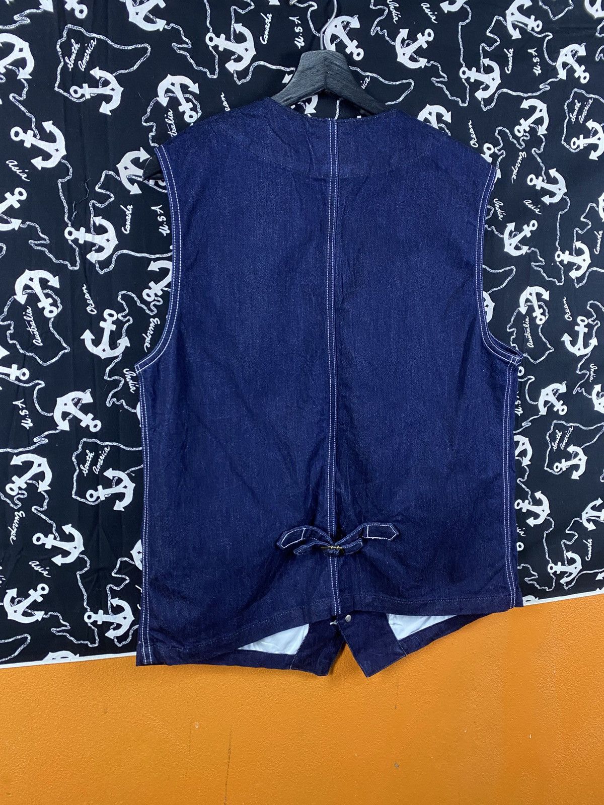 Lee Lee Denim Workwear Vest Indigo Blue Button-Up Utility Vest Size US XL / EU 56 / 4 - 11 Thumbnail