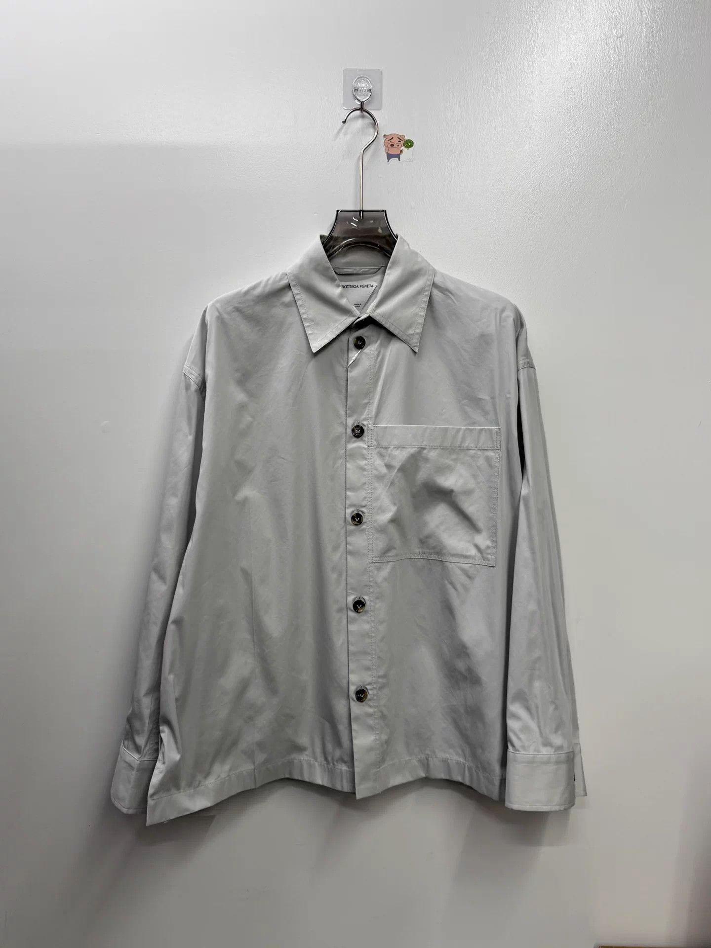 Bottega Veneta BV solid gray white long-sleeve shirt 44 mint Size US S / EU 44-46 / 1 - 1 Thumbnail