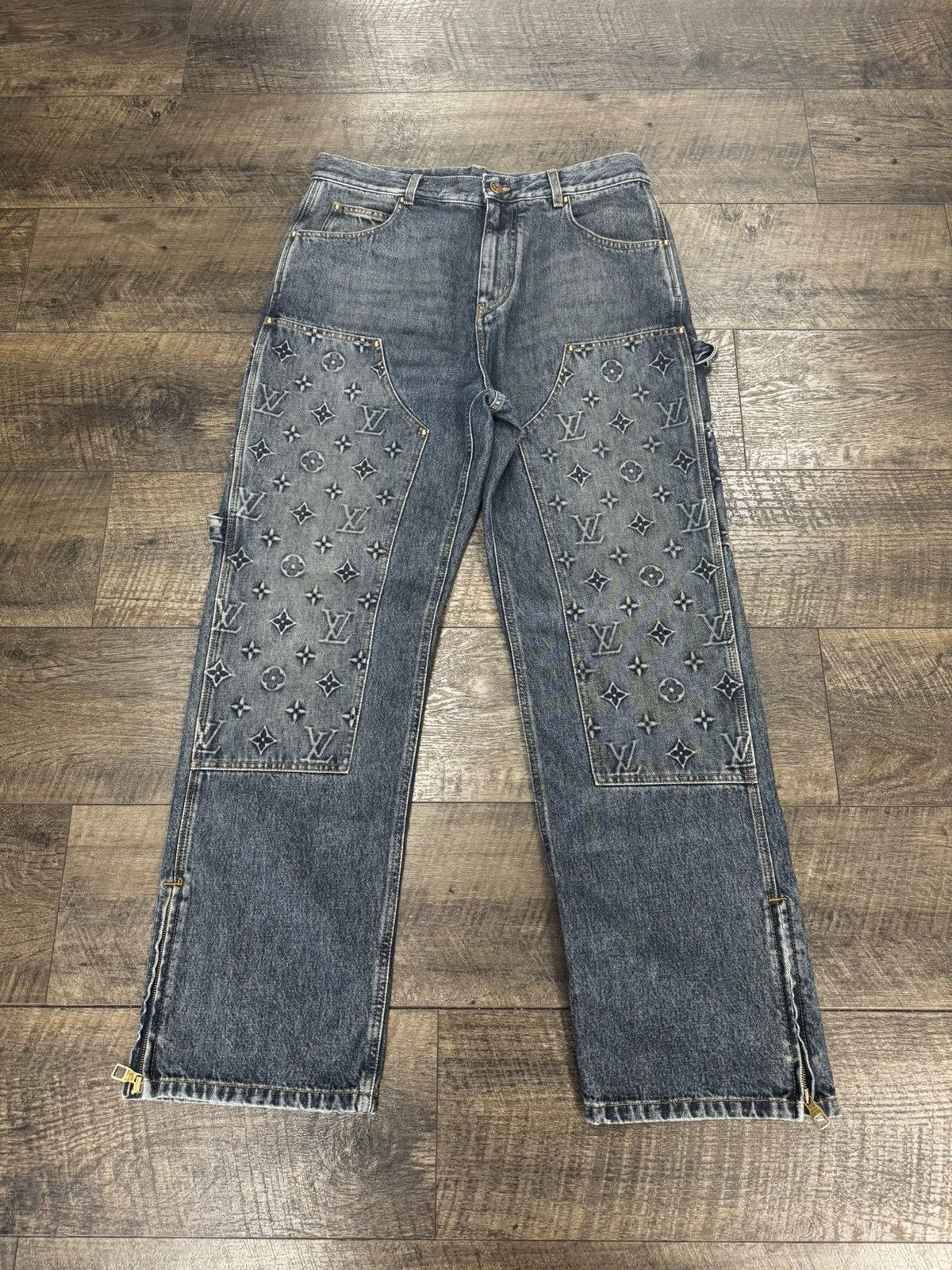 Monogram Double Knee Denim Painter Pant Louis Vuitton Monogram