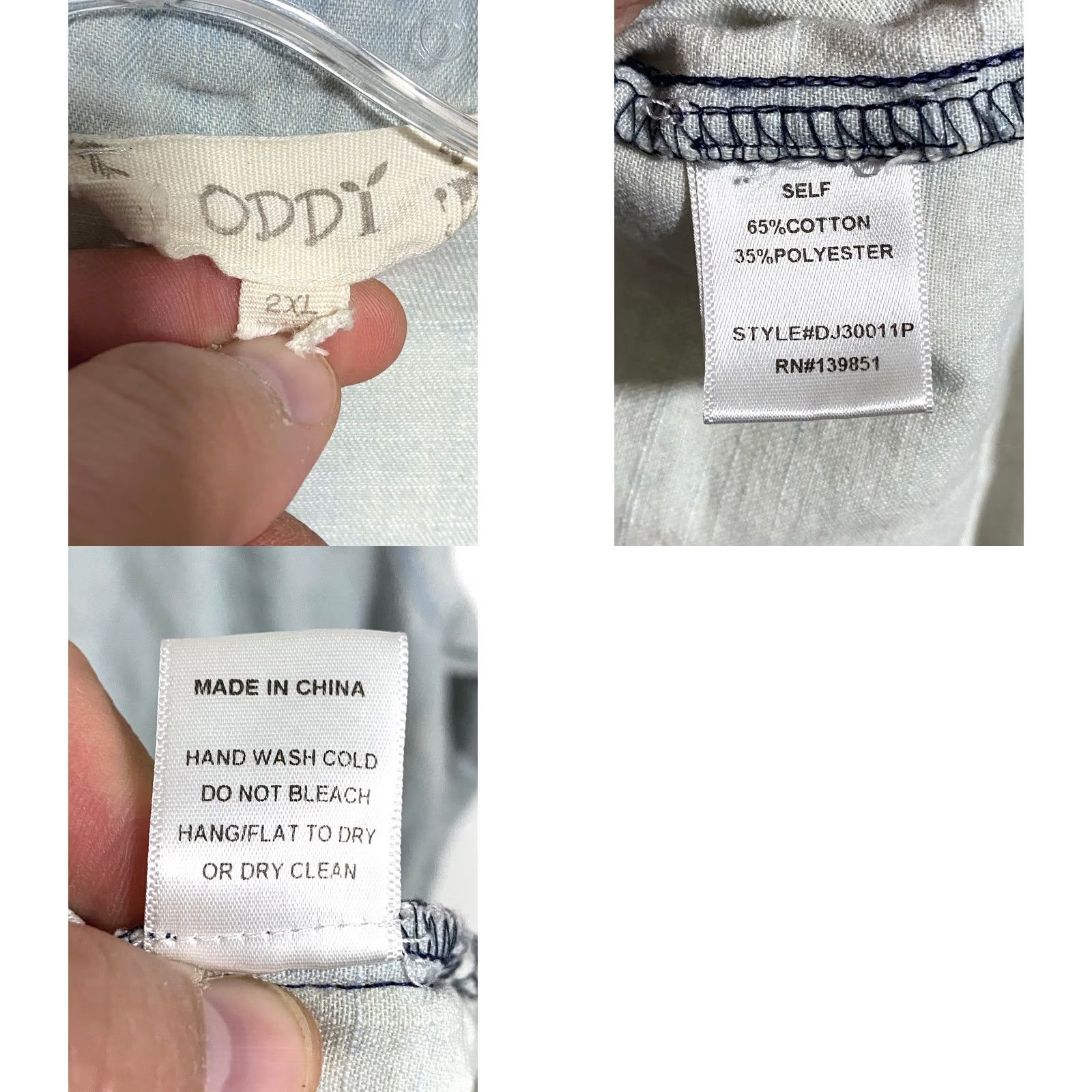 Vintage ODDY Button Shirt Western Distressed Blue White Ombre Tunic Blouse Womens XXL Shirt Women Regular 2XL Blue Distressed Ombre Button-Up Size XXL / US 16-18 / IT 52-54 - 8 Thumbnail