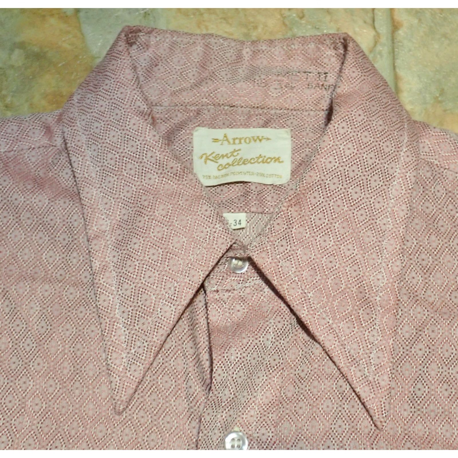 Arrow VINTAGE Arrow Dagger Diamond AOP Disco Shirt Mens L Arrow Diamond AOP Shirt - Vintage 60s 70s 80s Size US L / EU 52-54 / 3 - 3 Thumbnail