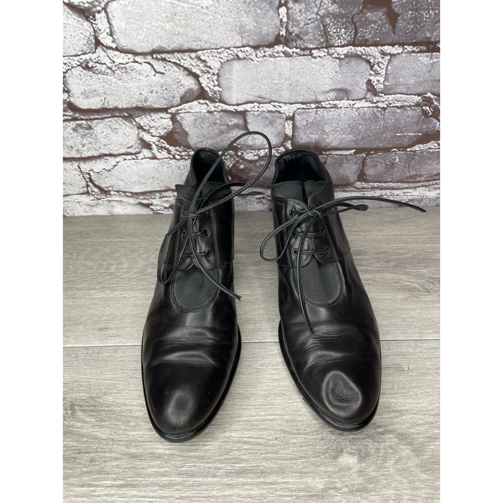 Other Donn Adriana Black Leather Lace Up Oxford Heel Shoes Women S Size US 9.5 / IT 39.5 - 11 Thumbnail