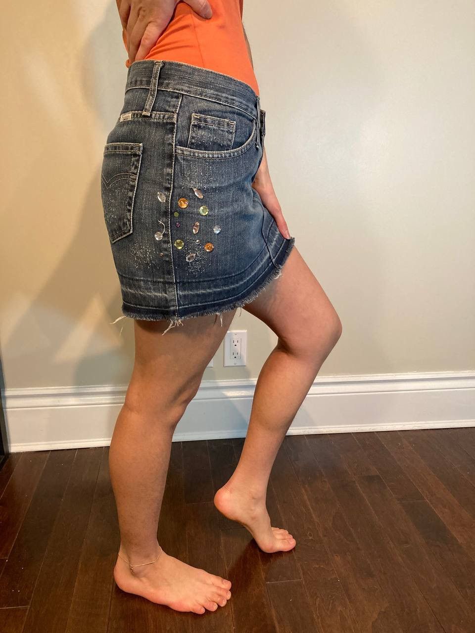 Vintage Denim Mini Skirt Size 27" / US 4 / IT 40 - 4 Thumbnail