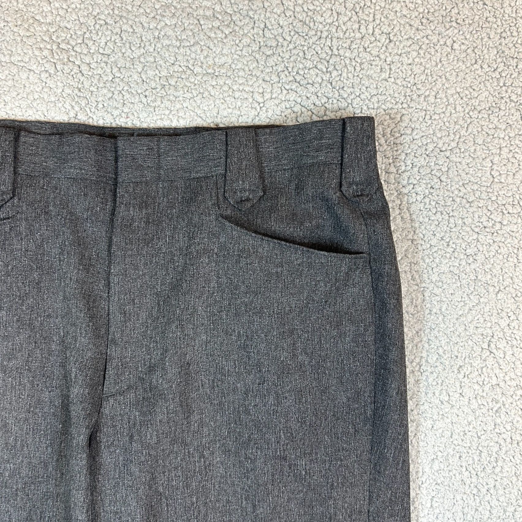 Vintage Circle S Men's Charcoal Black Western Dress Pants Size 35 x 30 Regular Straight Front Pockets Size US 35 - 2 Thumbnail