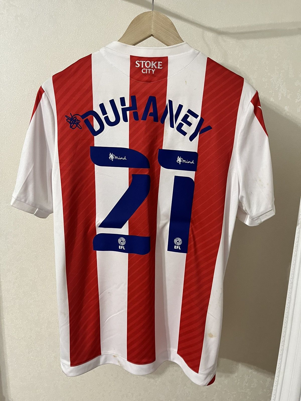 Other Macron Stoke City #21 Duhaney Match Worn Home Jersey Size US M / EU 48-50 / 2 - 2 Thumbnail