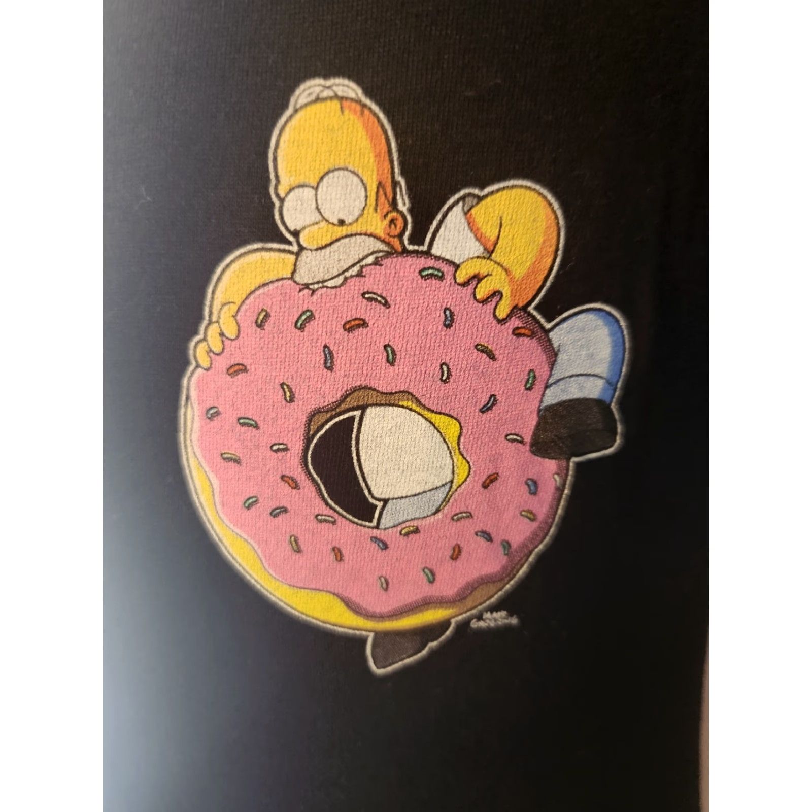 Vintage VINTAGE The Simpsons Shirt Mens Double-Sided Black Homer Donut Cartoon 90s? Size US M / EU 48-50 / 2 - 2 Thumbnail