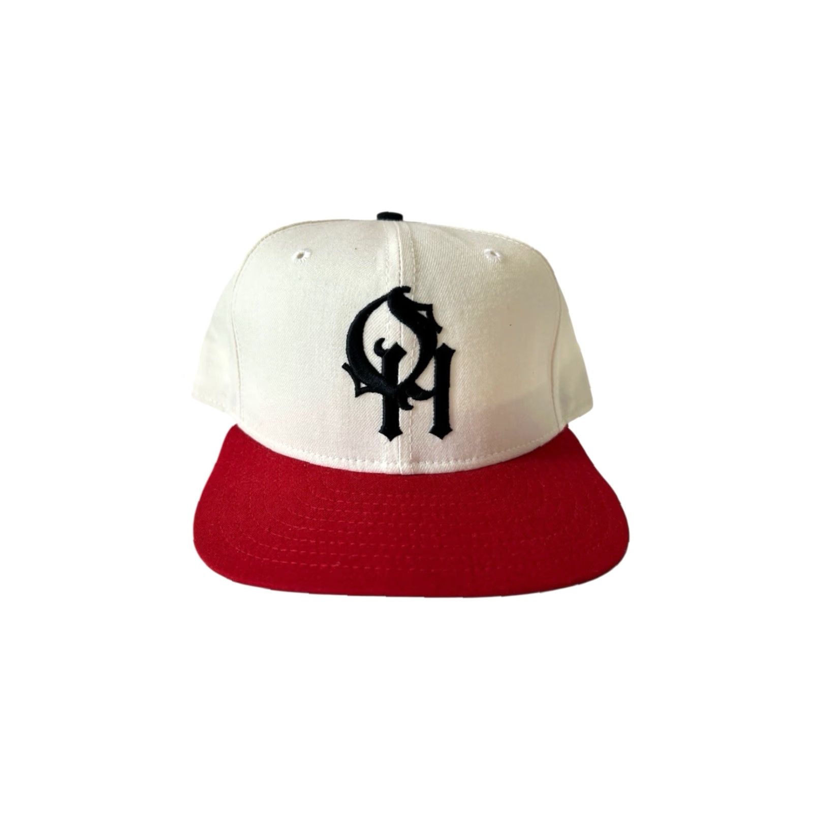 New Era VINTAGE New Era Baseball Cap Wool Ohio Pro Model fitted 7 1/2 NWOT Deadstock USA Mens White Red OH Gothic Embroidered 90s Cap Size ONE SIZE - 2 Thumbnail