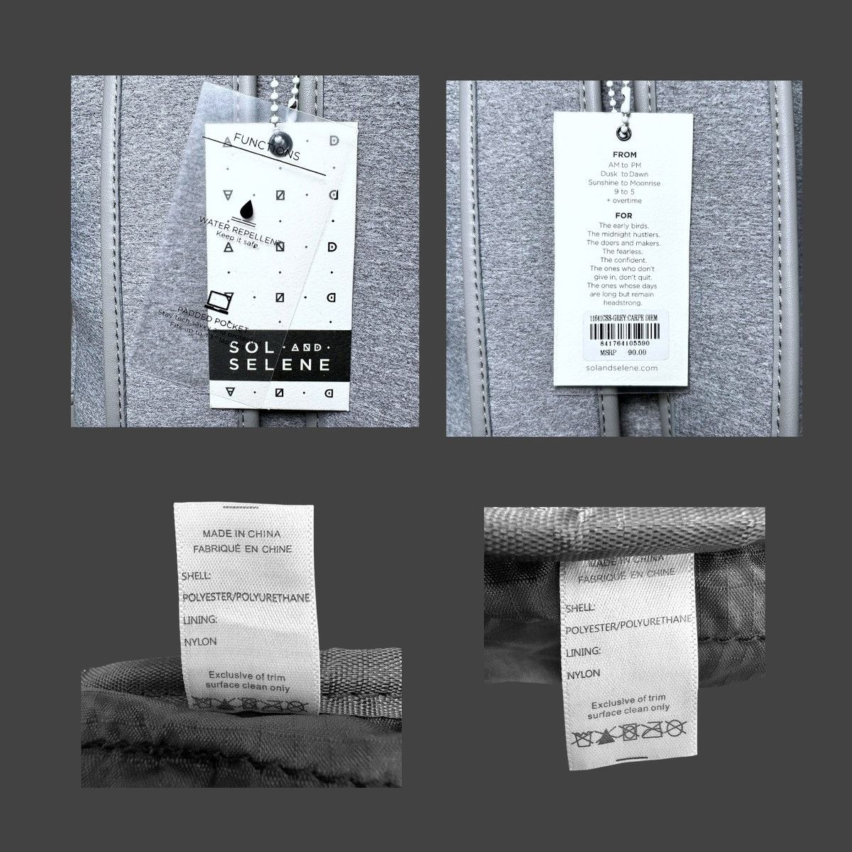 Other Sol and Selene Women’s Grey Small Capre Diem Backpack Size ONE SIZE - 8 Thumbnail