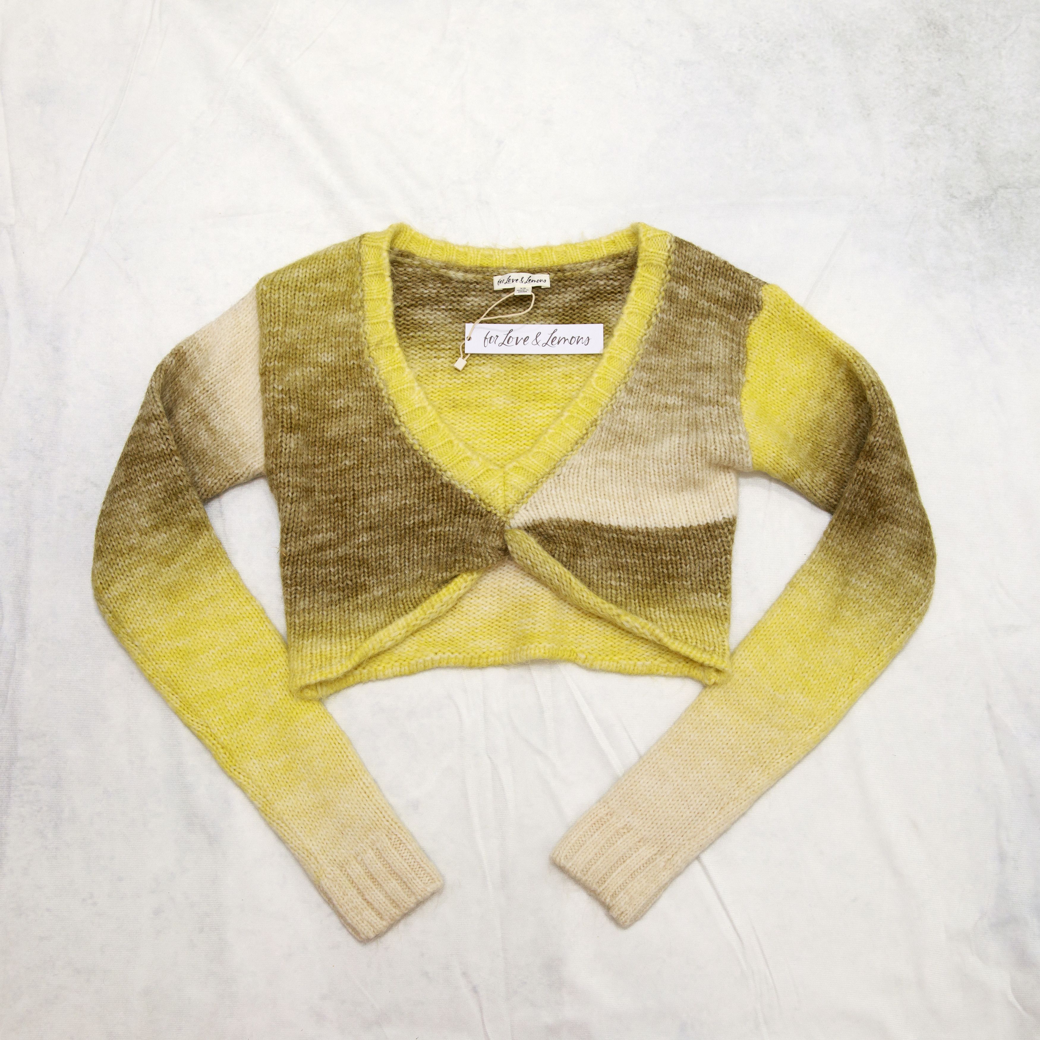 For Love & Lemons For Love and Lemons Celeste Sweater Yellow Wool Twist XS Size XS / US 0-2 / IT 36-38 - 2 Thumbnail