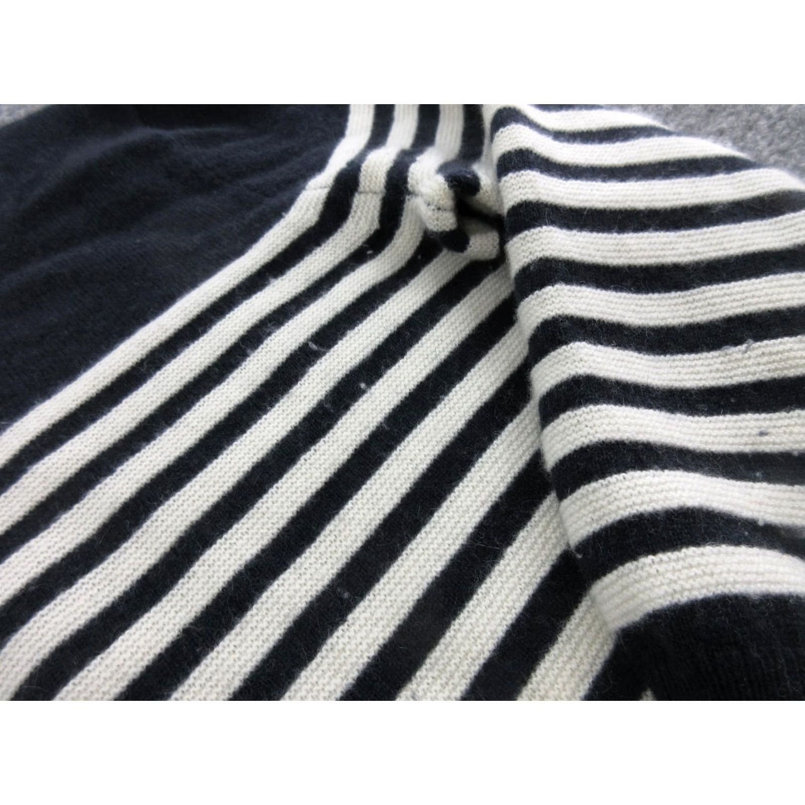 J.Crew J.CREW Sweater Womens S Black 100% Cashmere Crewneck Striped Knit Pullover Size S / US 4 / IT 40 - 5 Thumbnail