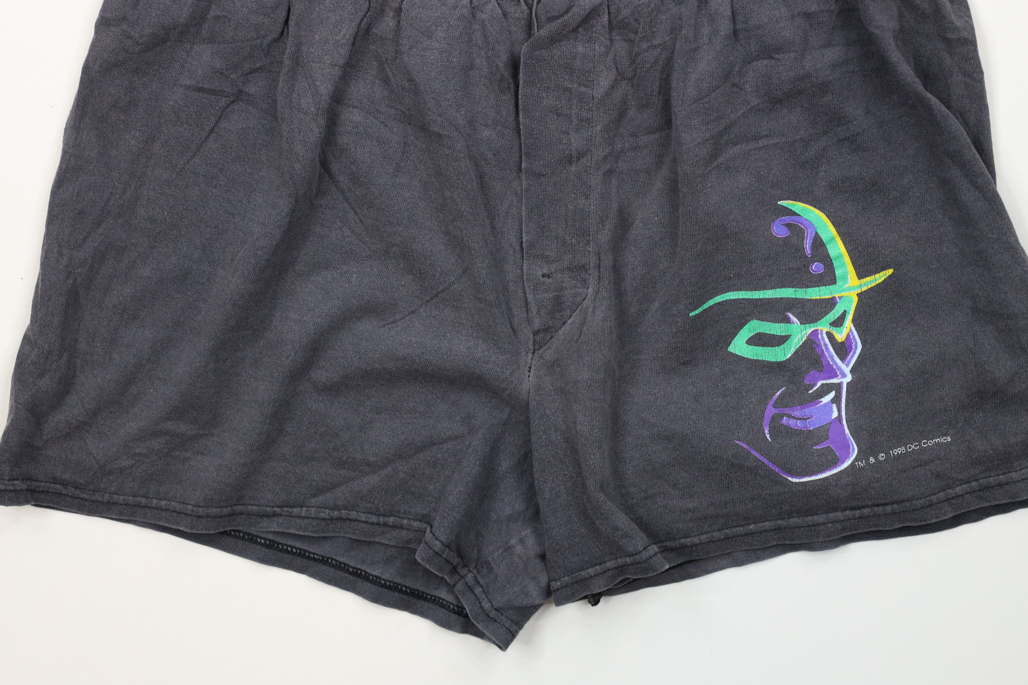 Vintage Vintage 90s Batman Faded The Riddler Boxers Shorts Black USA Size US 34 / EU 50 - 3 Thumbnail
