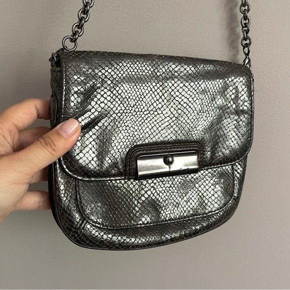 Coach Vintage Coach Gray Kristin Snakeskin Leather Crossbody Bag Size ONE SIZE - 2 Thumbnail