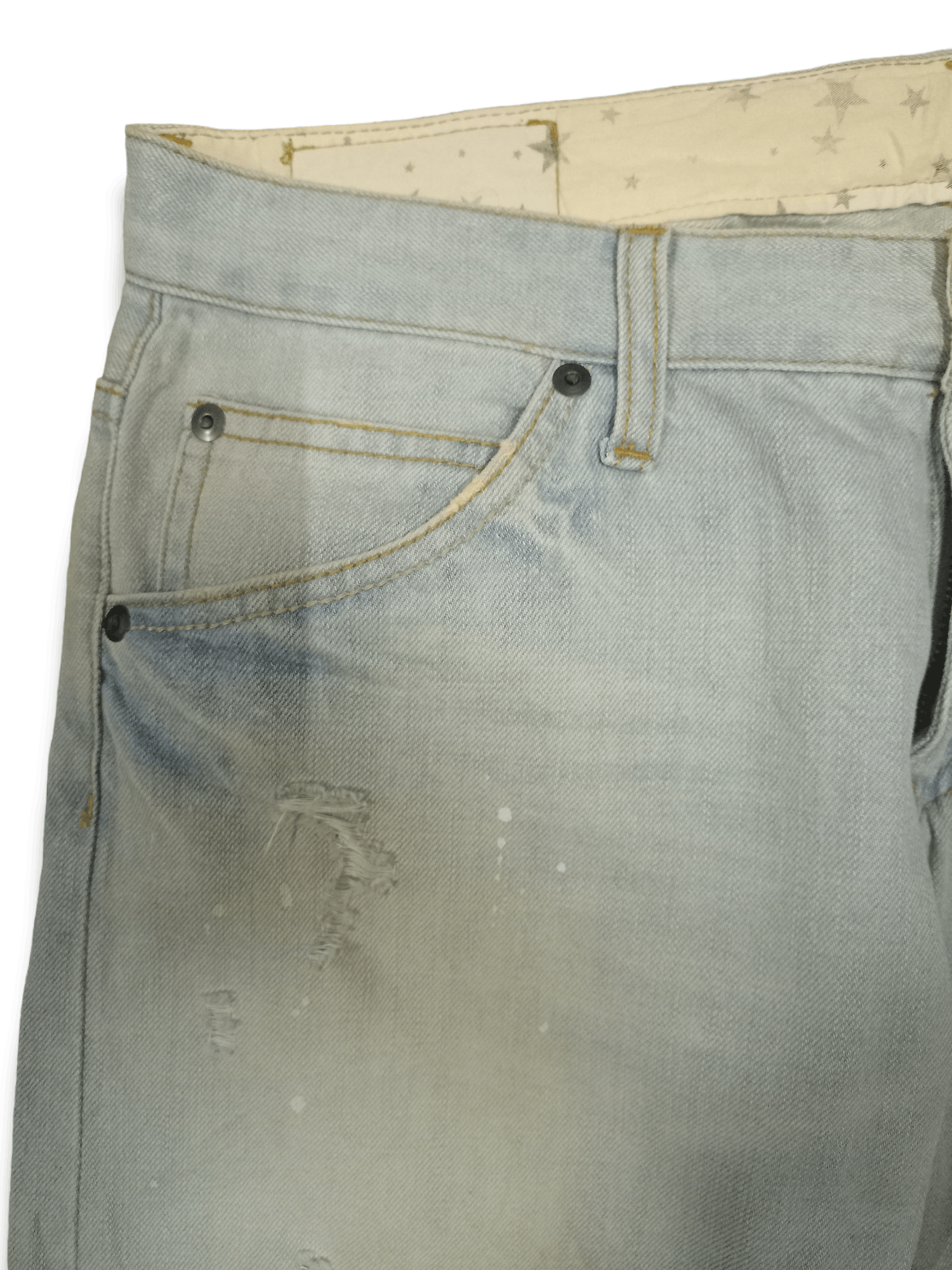 Japanese Brand Vintage Japanese Brand Painted Splatter Distress Loose Jeans Size US 33 - 4 Thumbnail