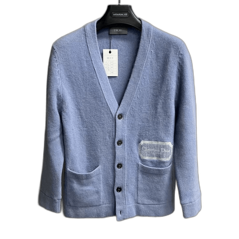 Dior Dior Blue V-Neck Long Sleeve Knit Sweater Size US S / EU 44-46 / 1 - 1 Thumbnail