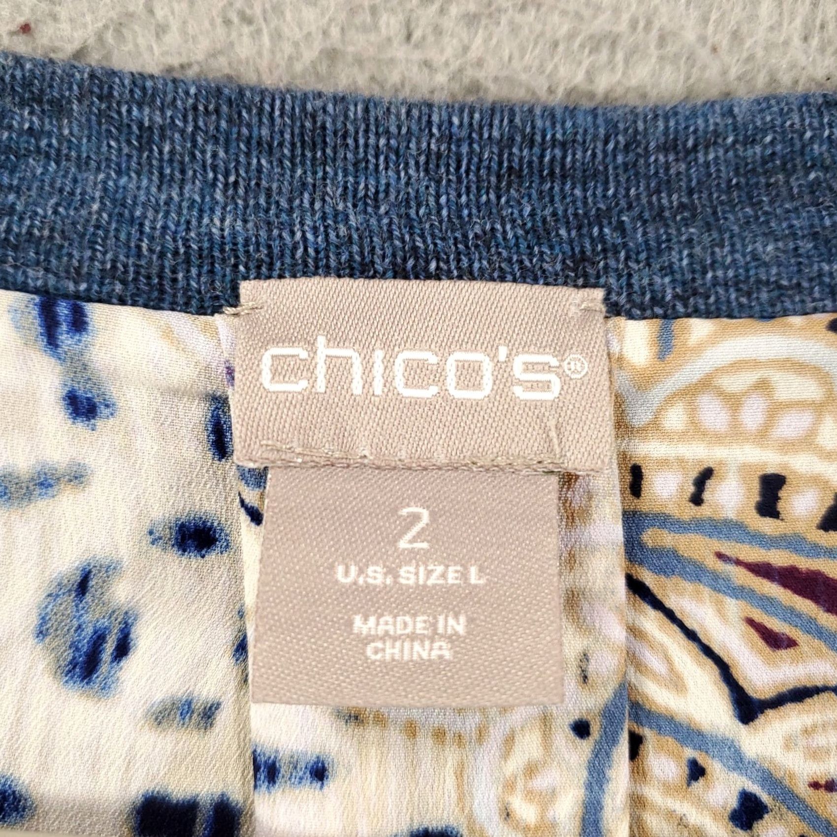 Vintage Chico's Cardigan Womens L Blue Open Front Longline Duster Trim V-Neck Pocket Knit Warm Casual Winter Fall Spring Size L / US 10 / IT 46 - 6 Thumbnail